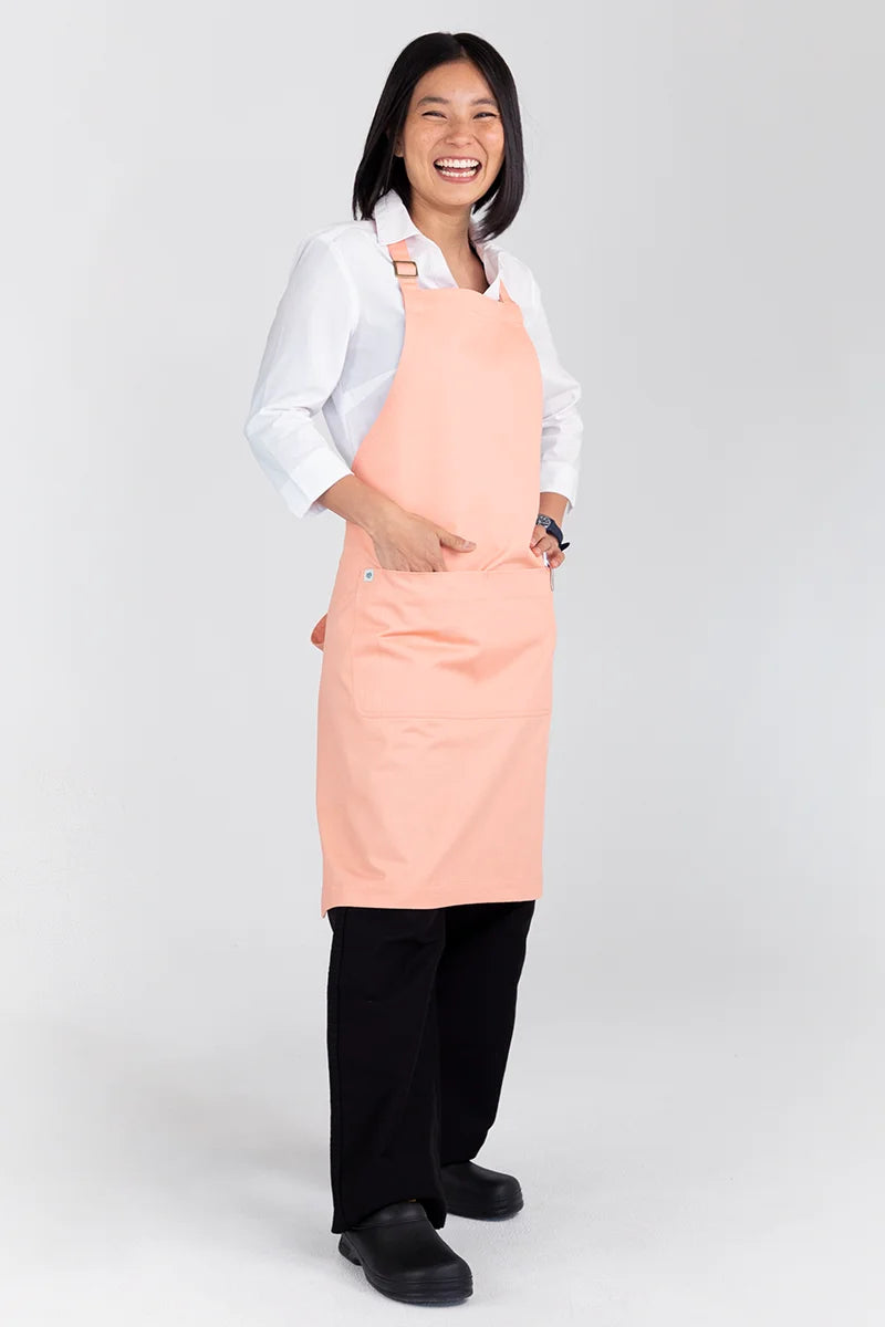 Aussie Chef Oska Bib Apron - Peach
