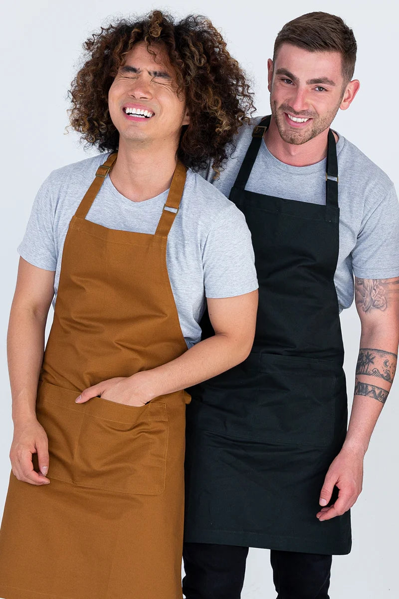 Aussie Chef Oska Bib Apron - Tobacco Brown
