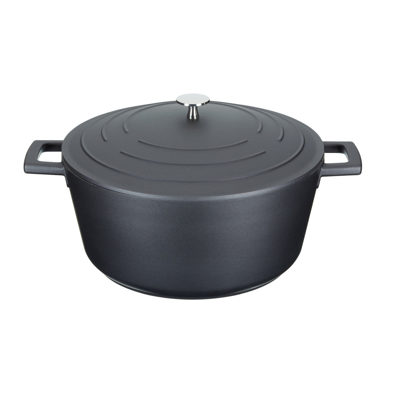 MasterCraft Cast Aluminium Casserole Dish with Lid 28cm / 5L (Black)