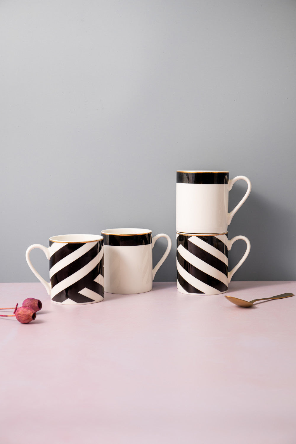 Mikasa Luxe Deco Fine China Mug Set 4 Piece 380ml
