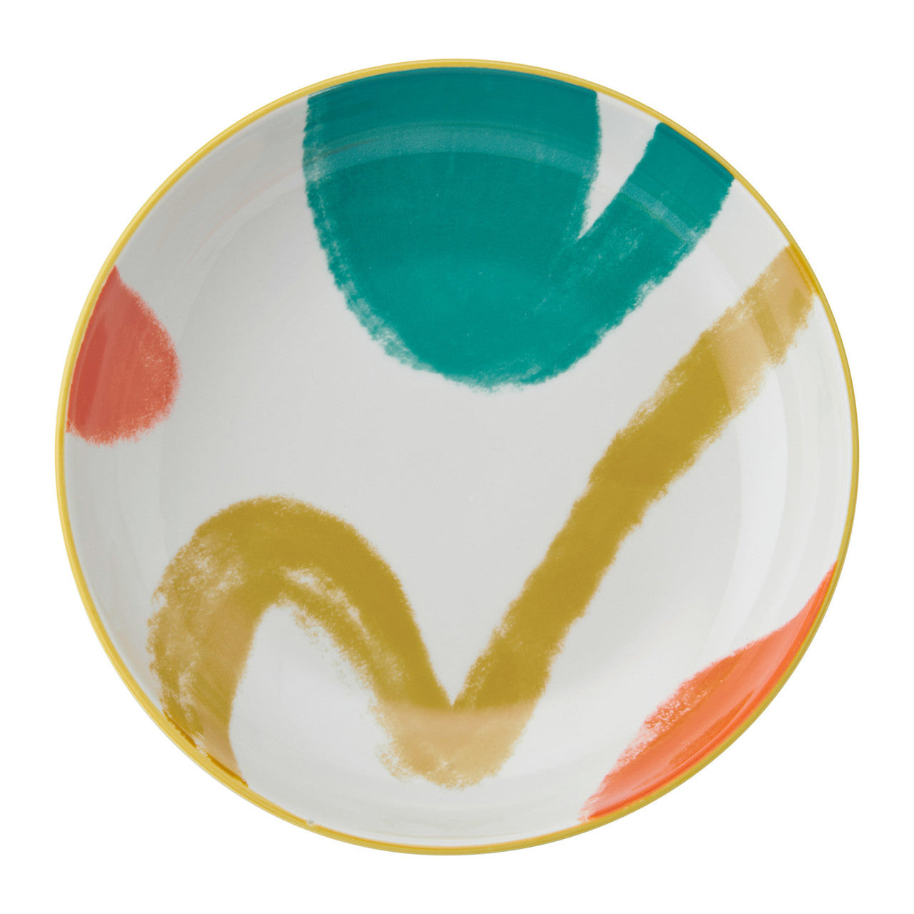 Mikasa Glazed Stoneware Coupe Bowl 21cm (Yellow Abstract)