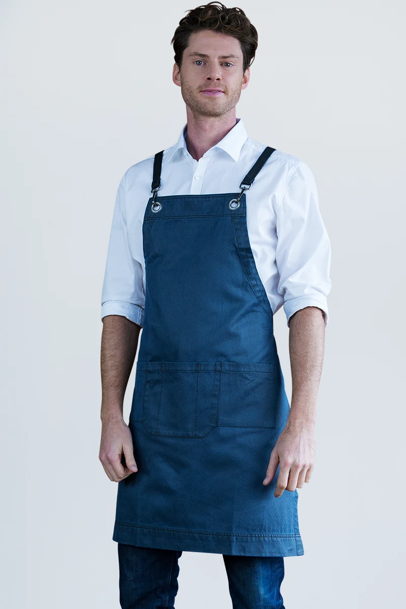 Aussie Chef Outback Bib Apron - Lagoon Blue