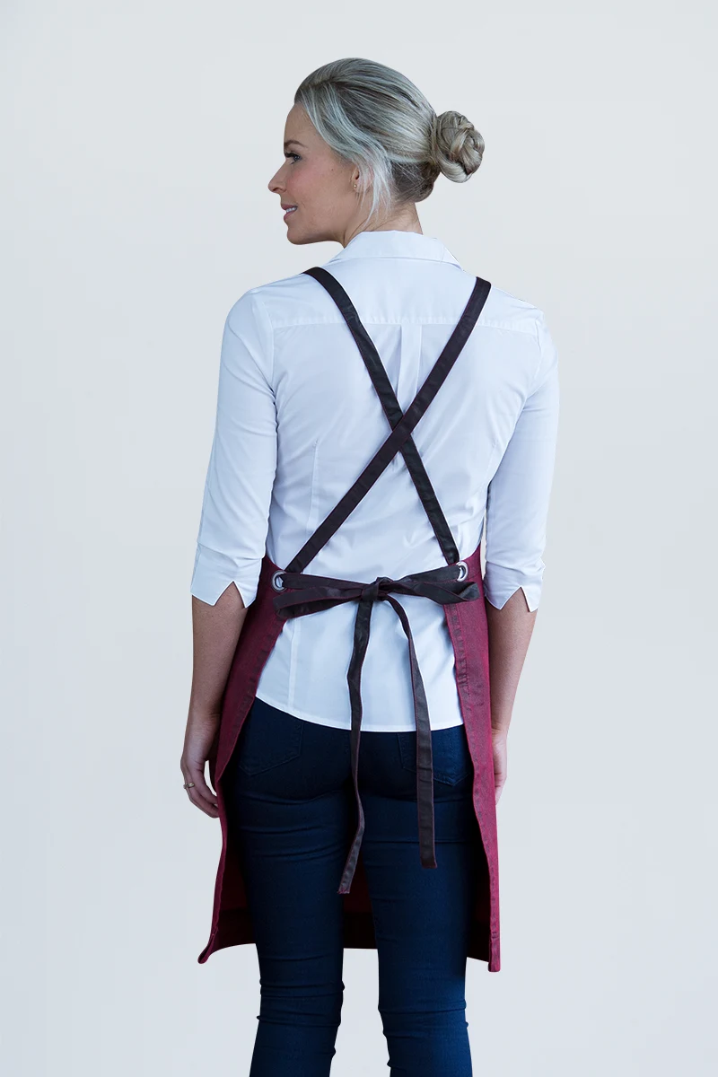 Aussie Chef Outback Bib Apron - Maple Red