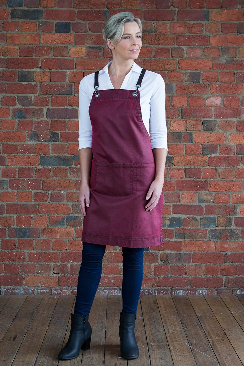 Aussie Chef Outback Bib Apron - Maple Red