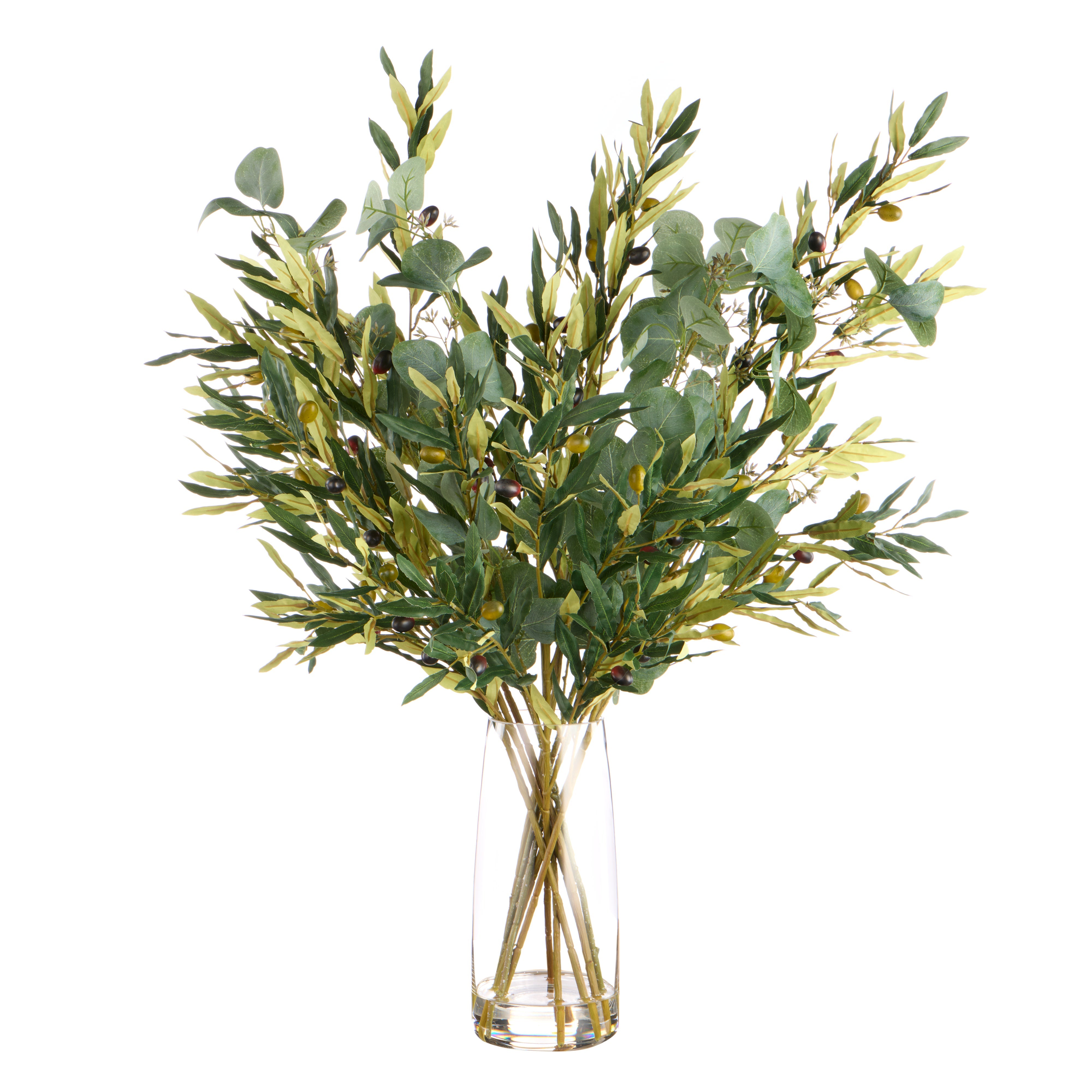Rogue Olive Eucalyptus Mix - Alana Vase Green & Glass
