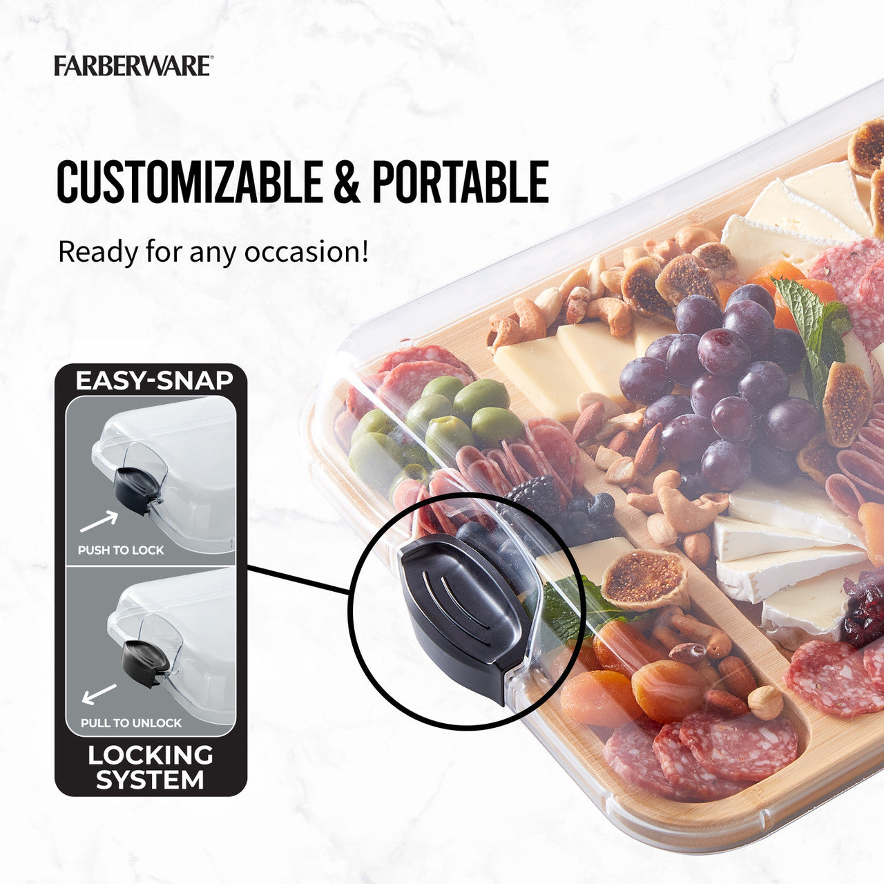 Farberware Build-a-Board Bamboo Rectangluar Board, 30.5 x 40.5cm