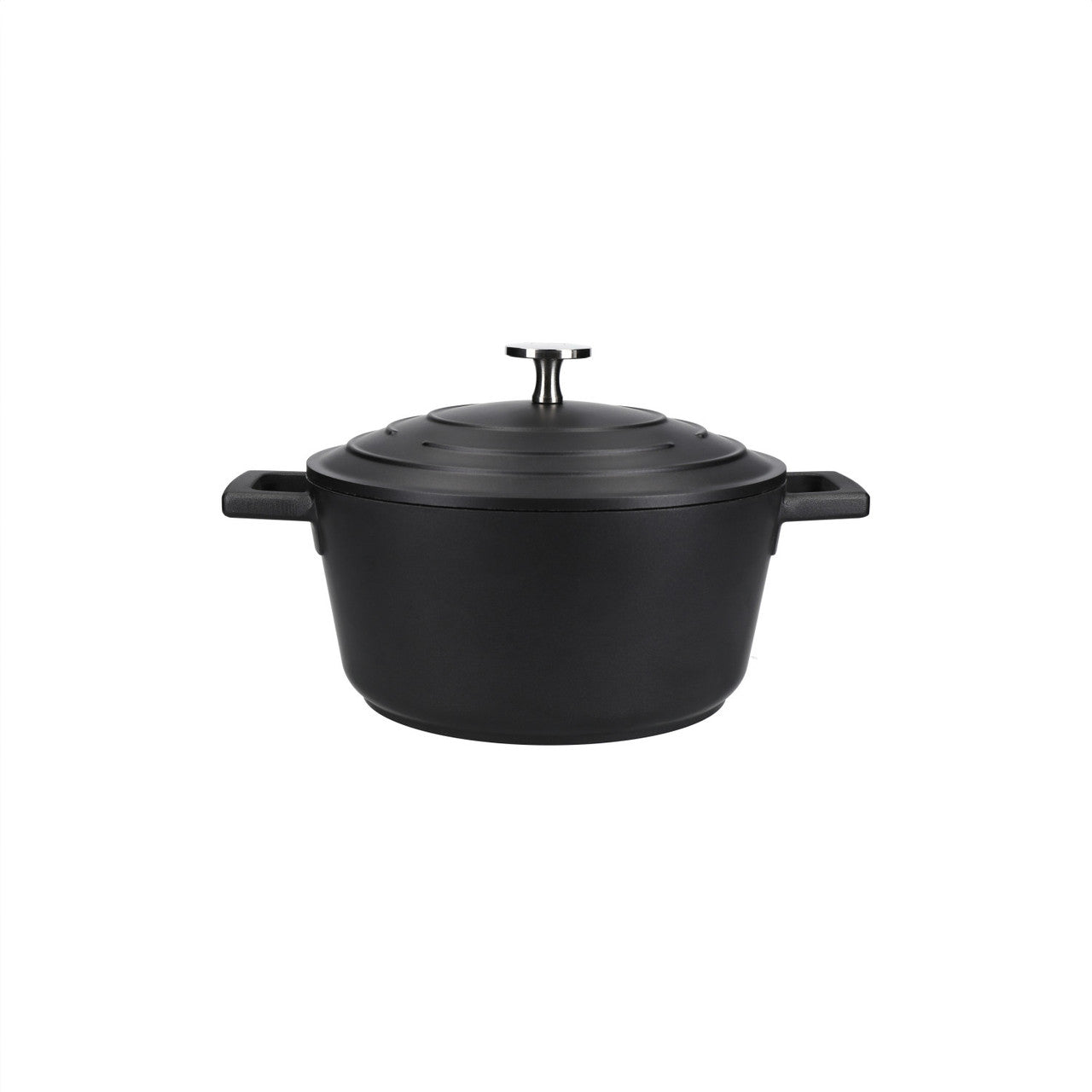 MasterCraft Cast Aluminium Casserole Dish with Lid 20cm / 2.5L (Black)