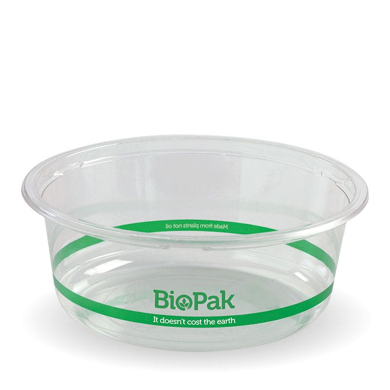 BioPak 600ml Clear Wide BioBowl