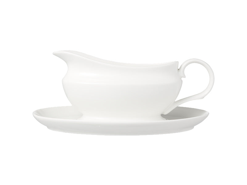 Maxwell & Williams White Basics Gravy Boat & Saucer 550ml 500ml