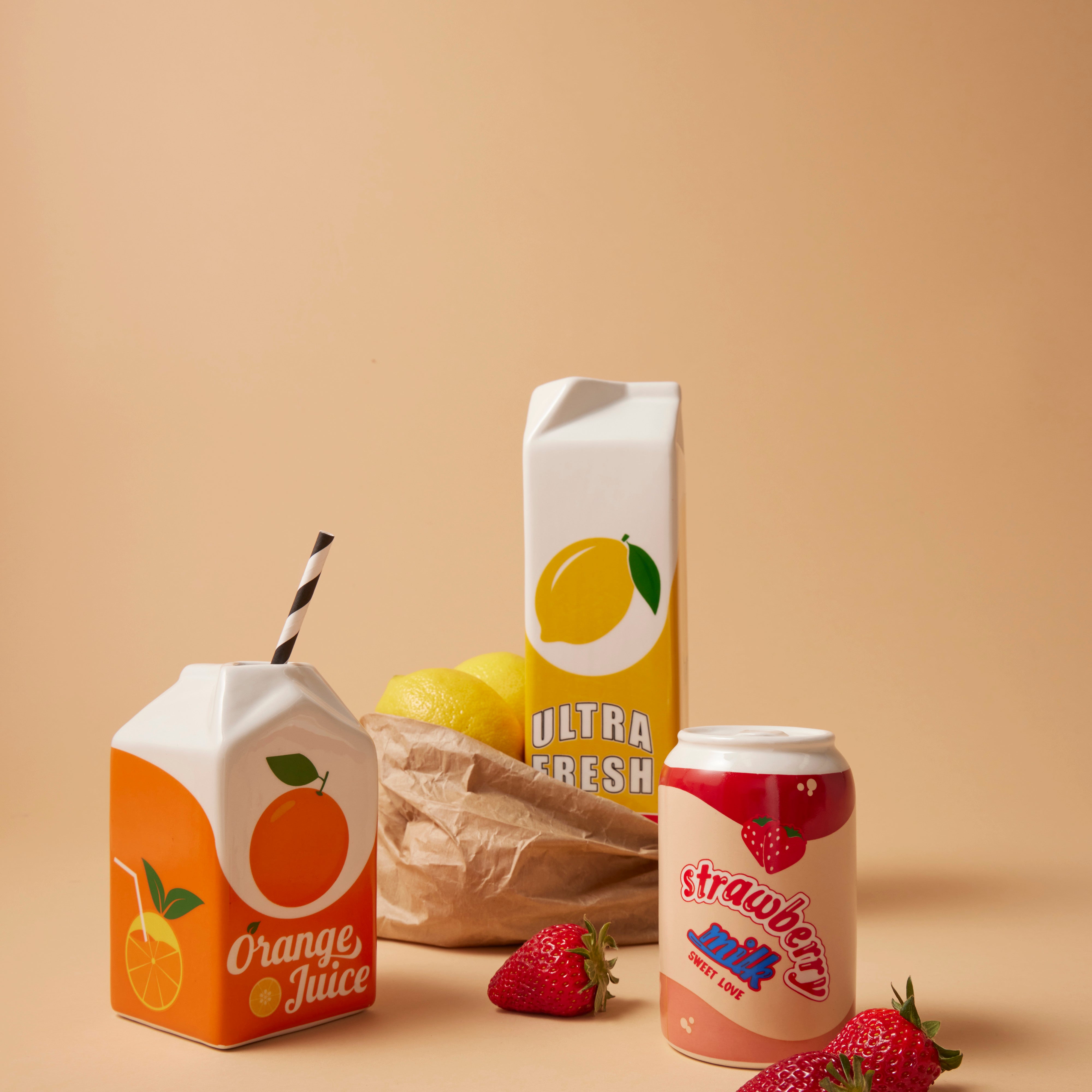 Emporium Lewis Orange Juice Carton Vessel Orange Multi-Coloured