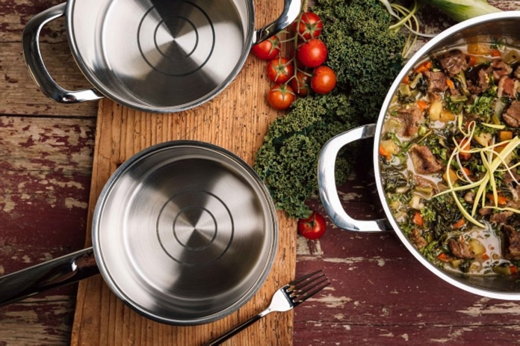 Elo Silicano+ Stainless Steel High Casserole with Glass Lid – 16cm