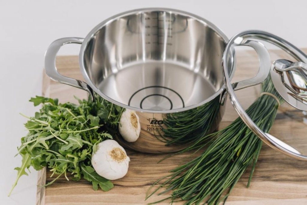 Elo Silicano+ Stainless Steel High Casserole with Glass Lid – 16cm