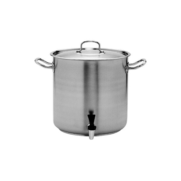 Pujadas INOX-PRO Stockpot with Cover & Tap (350x350mm 33.6lt - Silver)