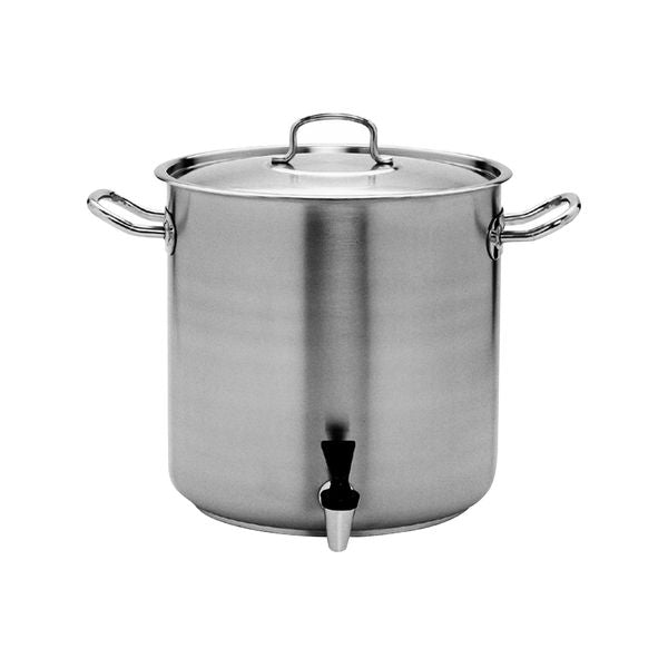 Pujadas INOX-PRO Stockpot with Cover & Tap (400x400mm 50.0lt - Silver)