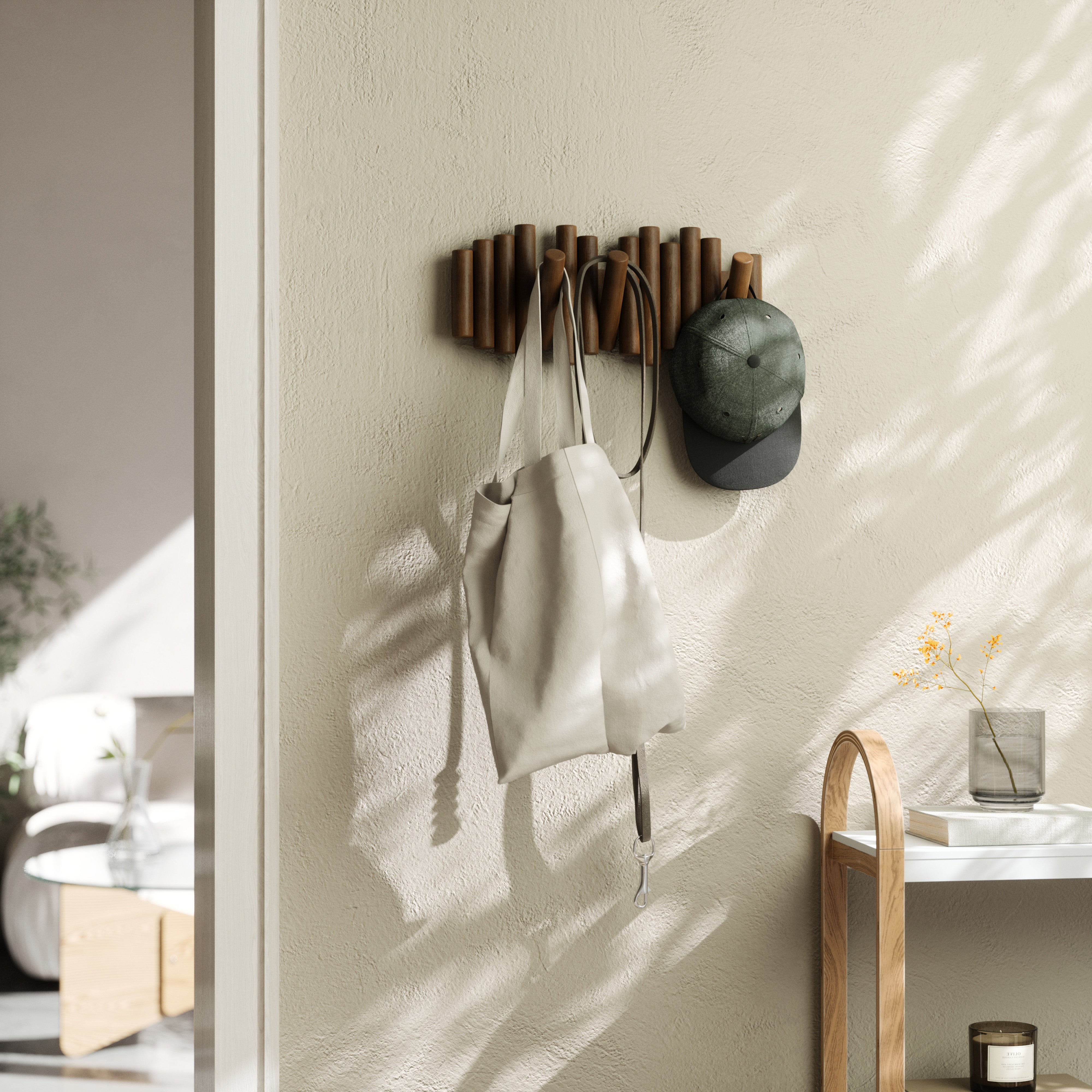Umbra Picket Rail Hook Aged Walnut