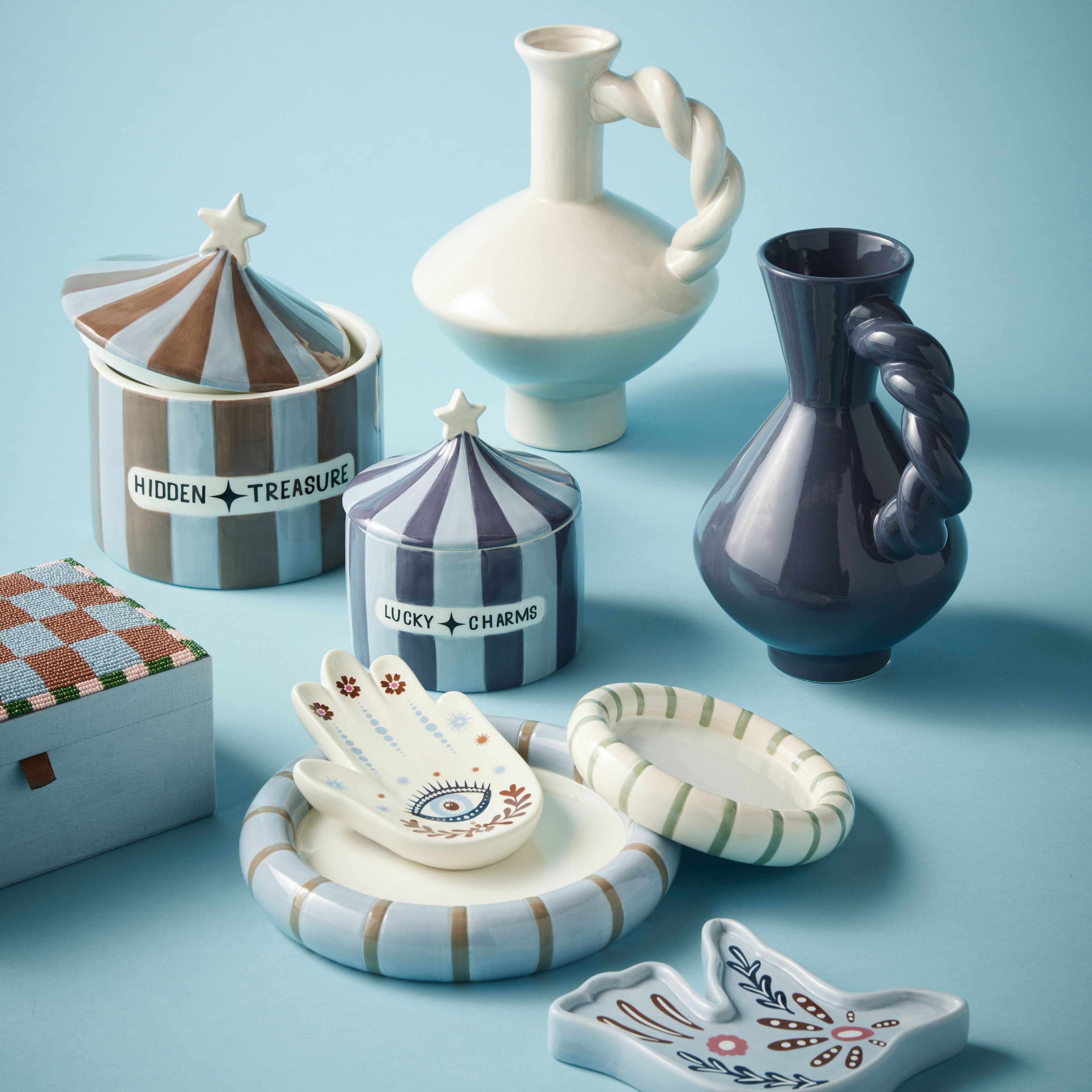 Emporium Arlo Twist Vase Medium Navy Blue