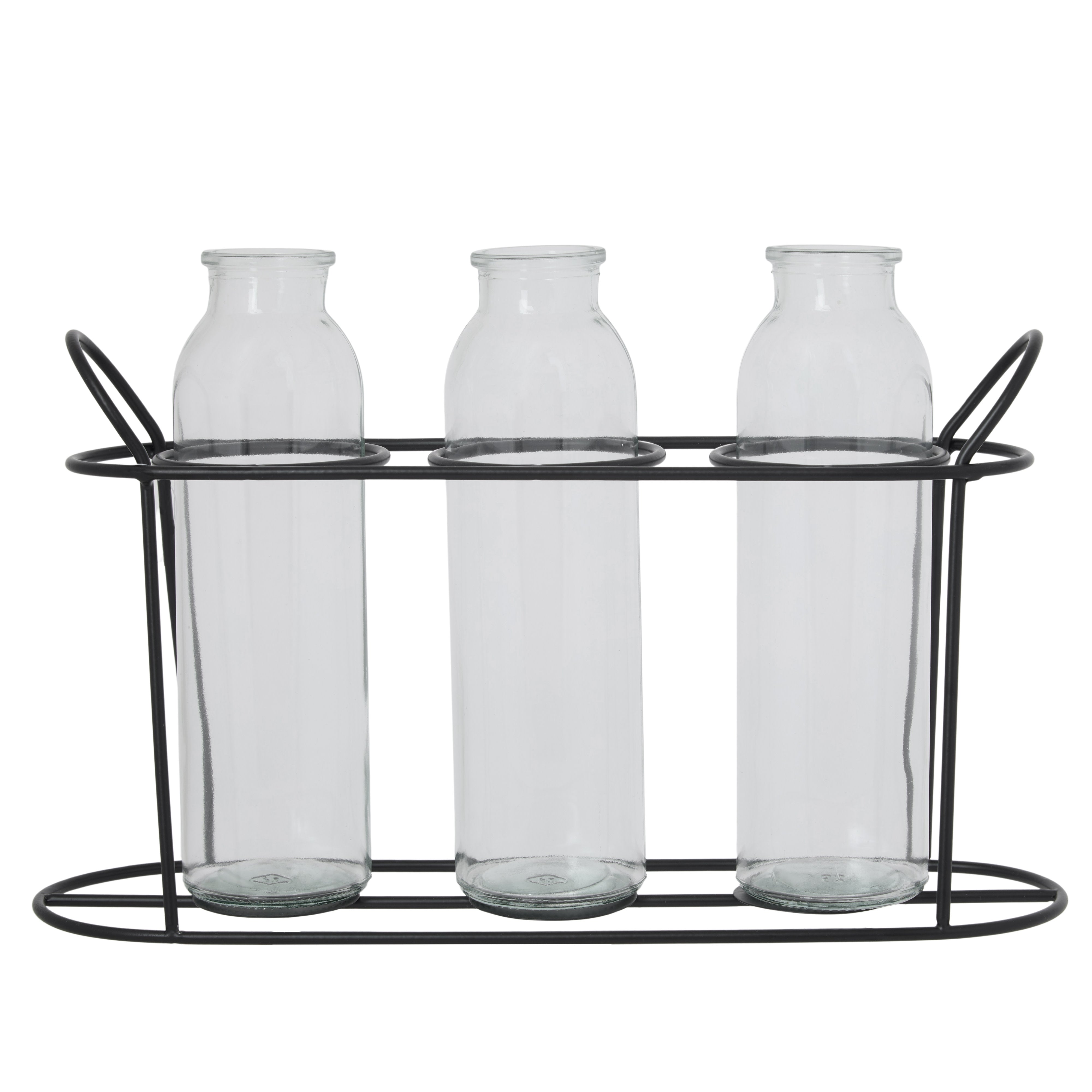 Society Home Altea Decor Bottles in Stand 4pcs Set