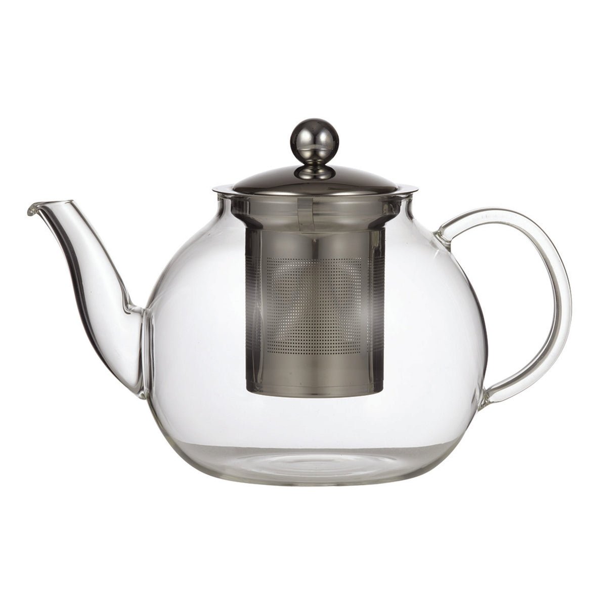 Leaf & Bean Camellia Teapot with Filter 5 Cup (1L) Clear & Stainless Steel