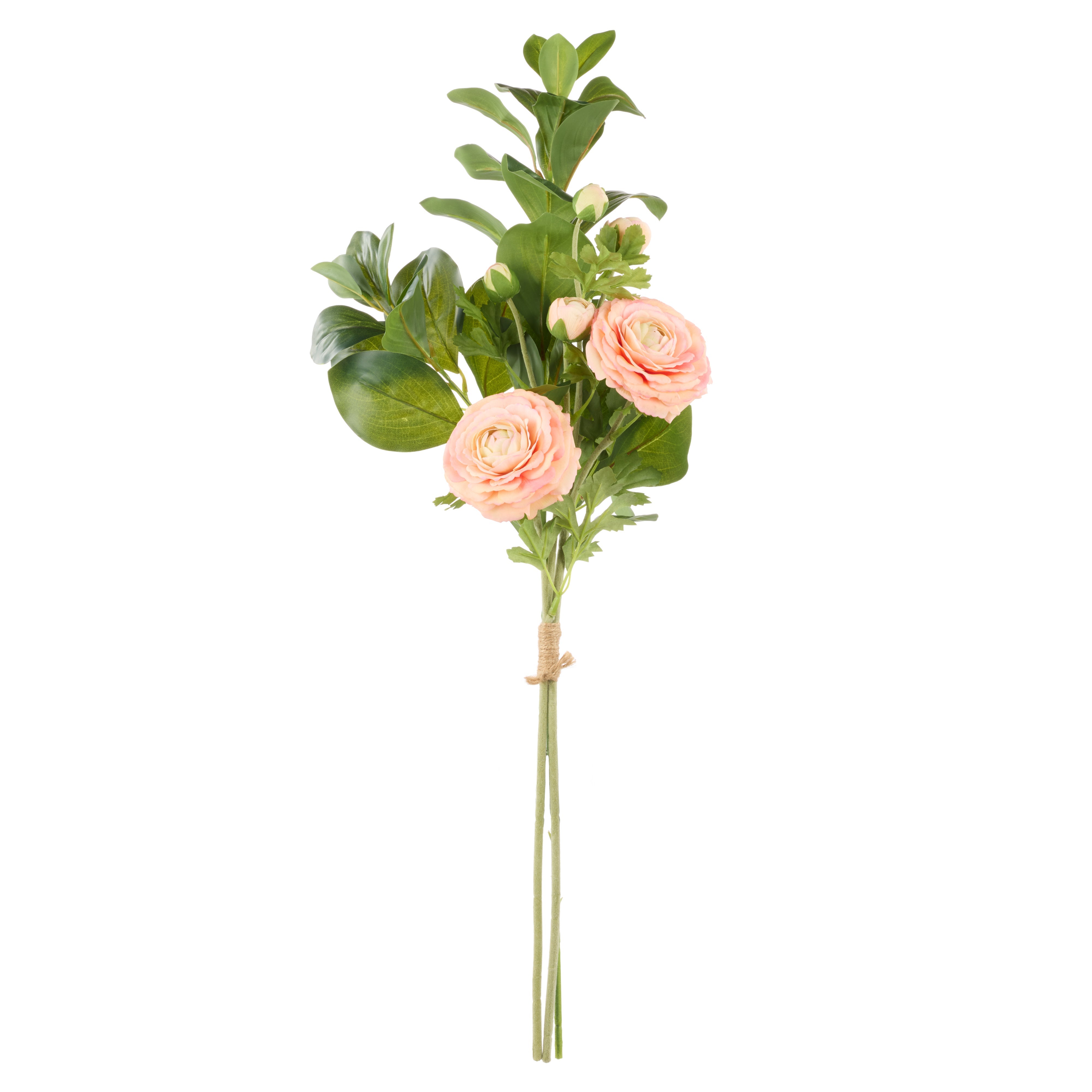 Rogue Ranunculus Spray Lush Leaf Bouquet Orange