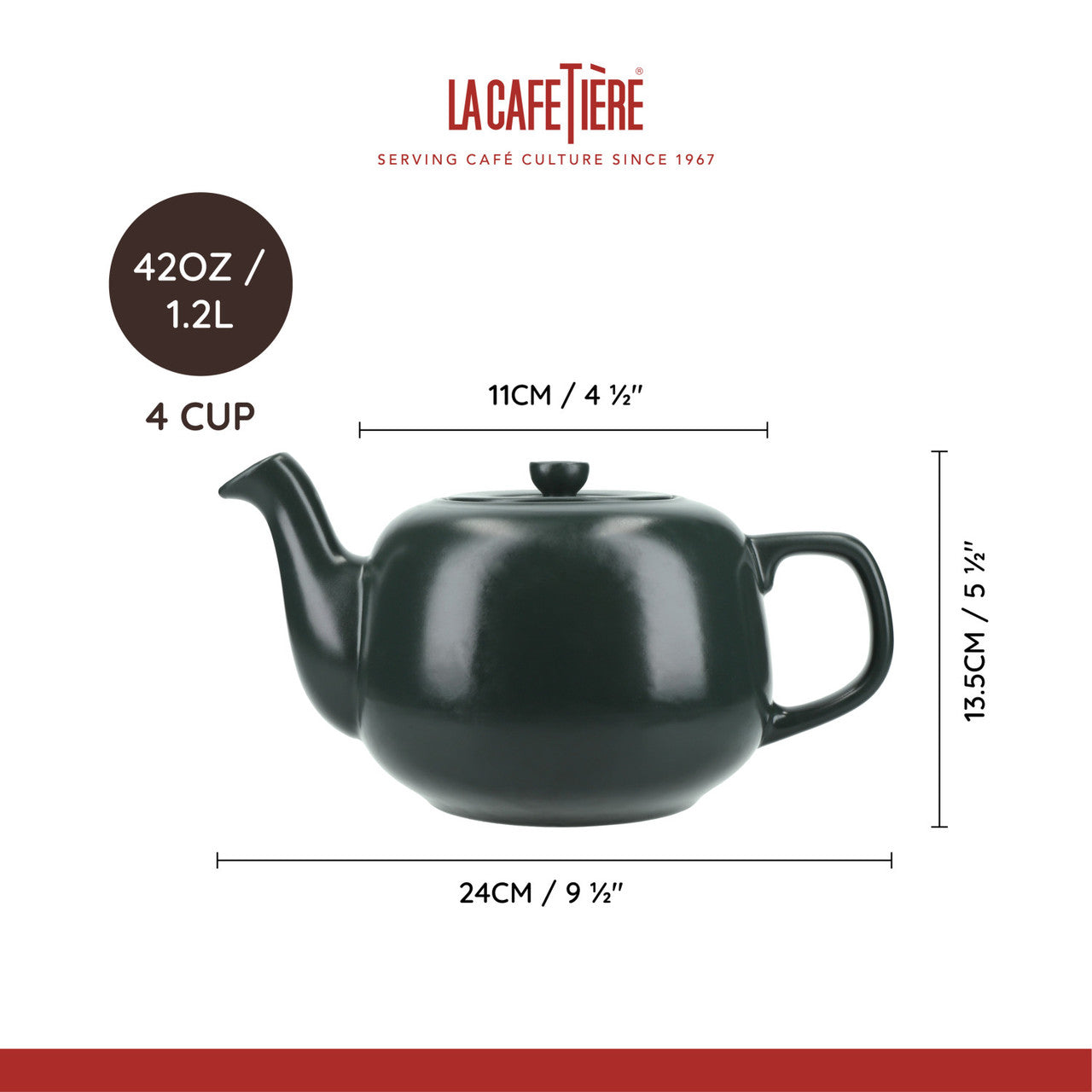 La Cafetière Ceramic Teapot 1.2L (Green)