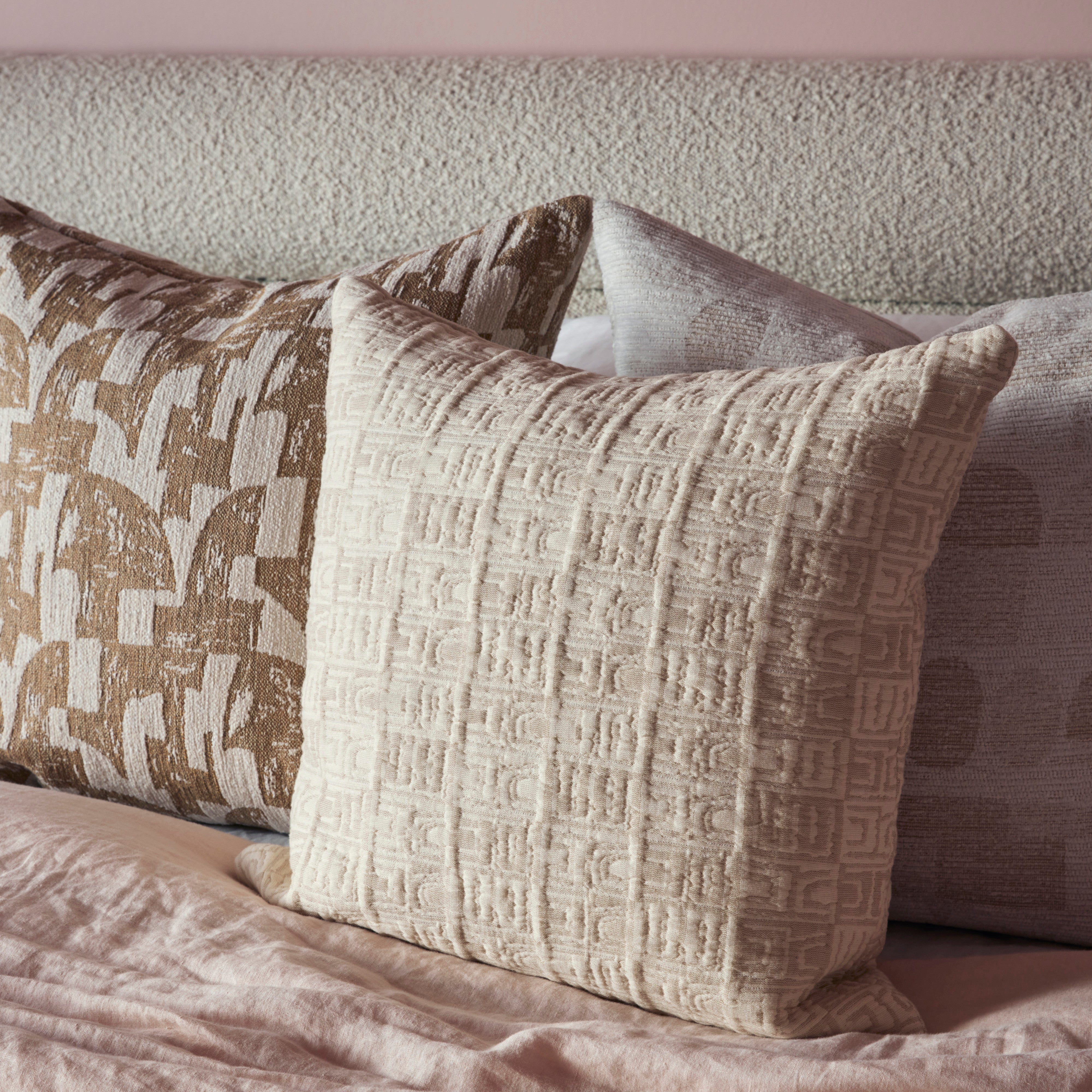 Amalfi Sterling Cushion Off White & Taupe