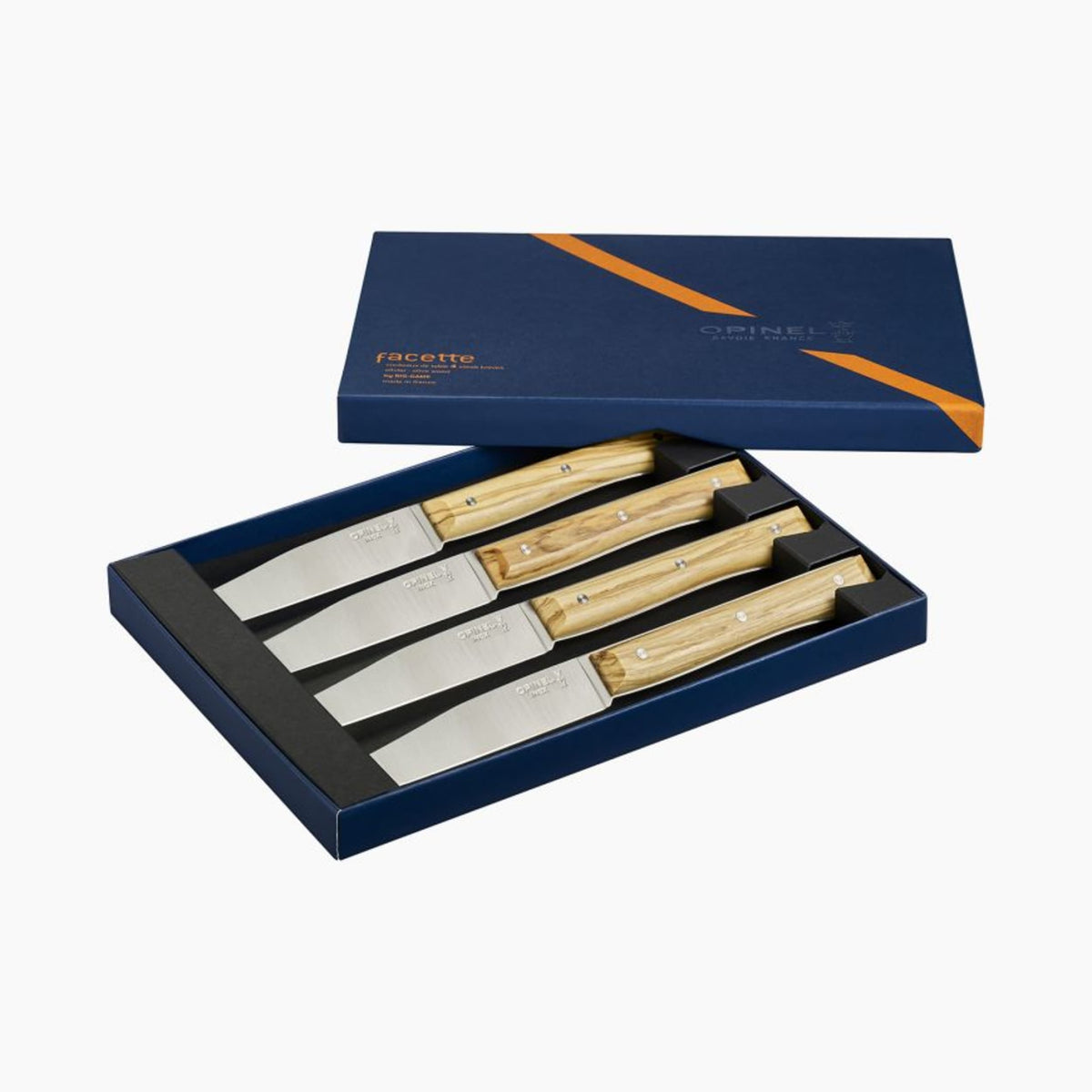 Opinel Facette Table Knife 4 Piece Set Olive