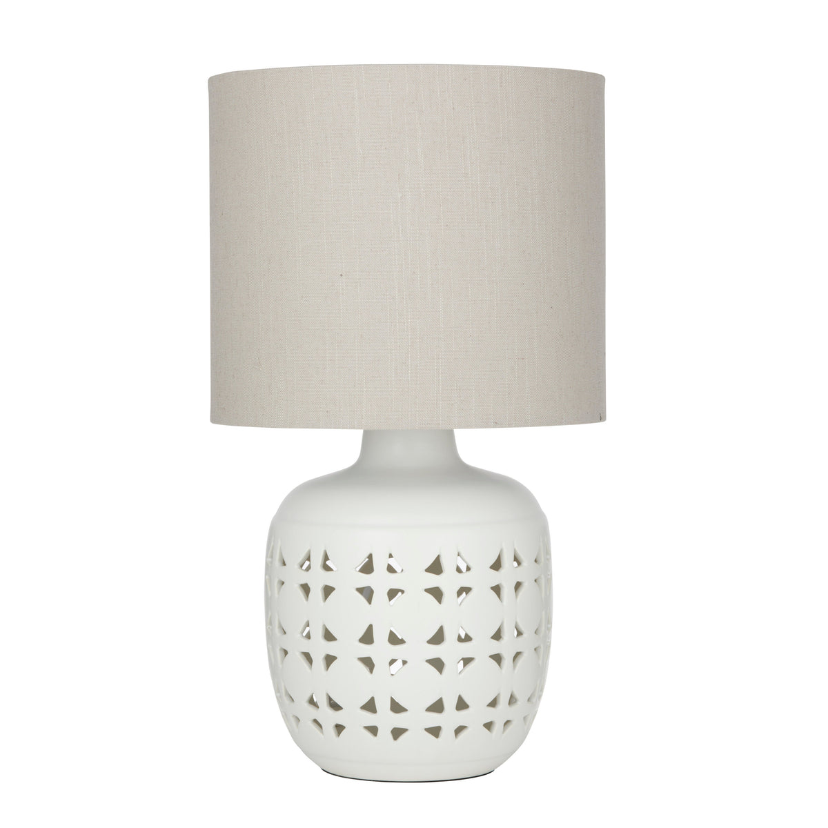 Amalfi Cassar Table Lamp White & Natural
