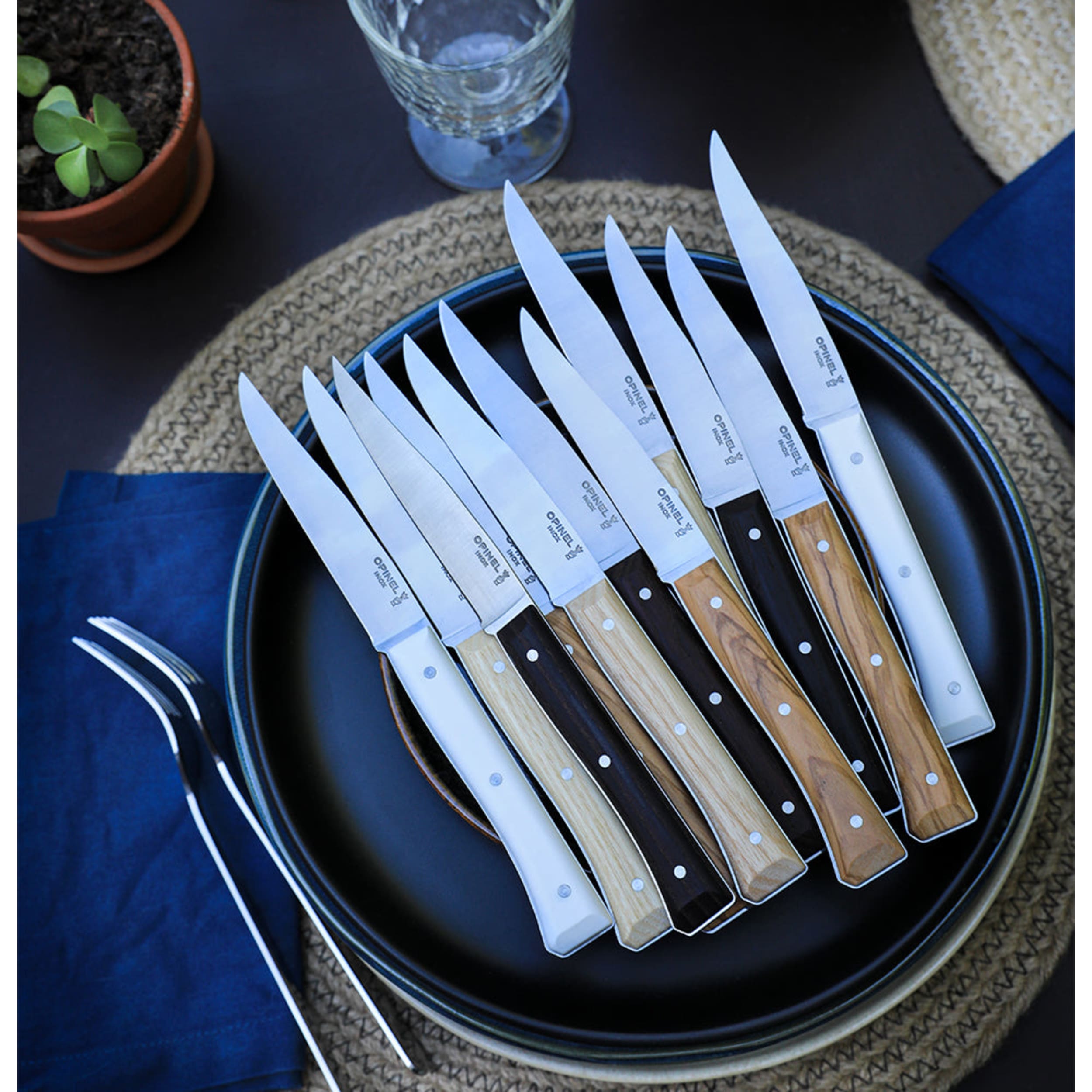 Opinel Facette Table Knife 4 Piece Set Ash