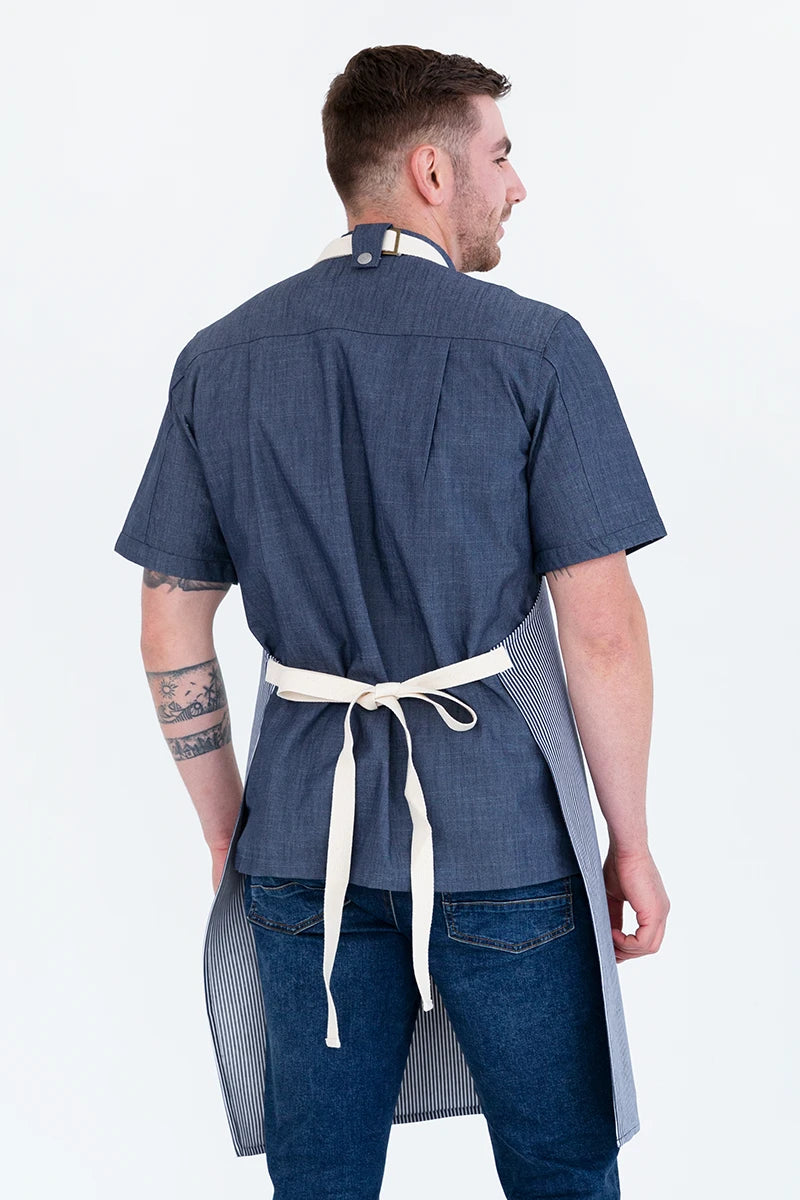 Aussie Chef Paris Bib Apron - Navy Blue