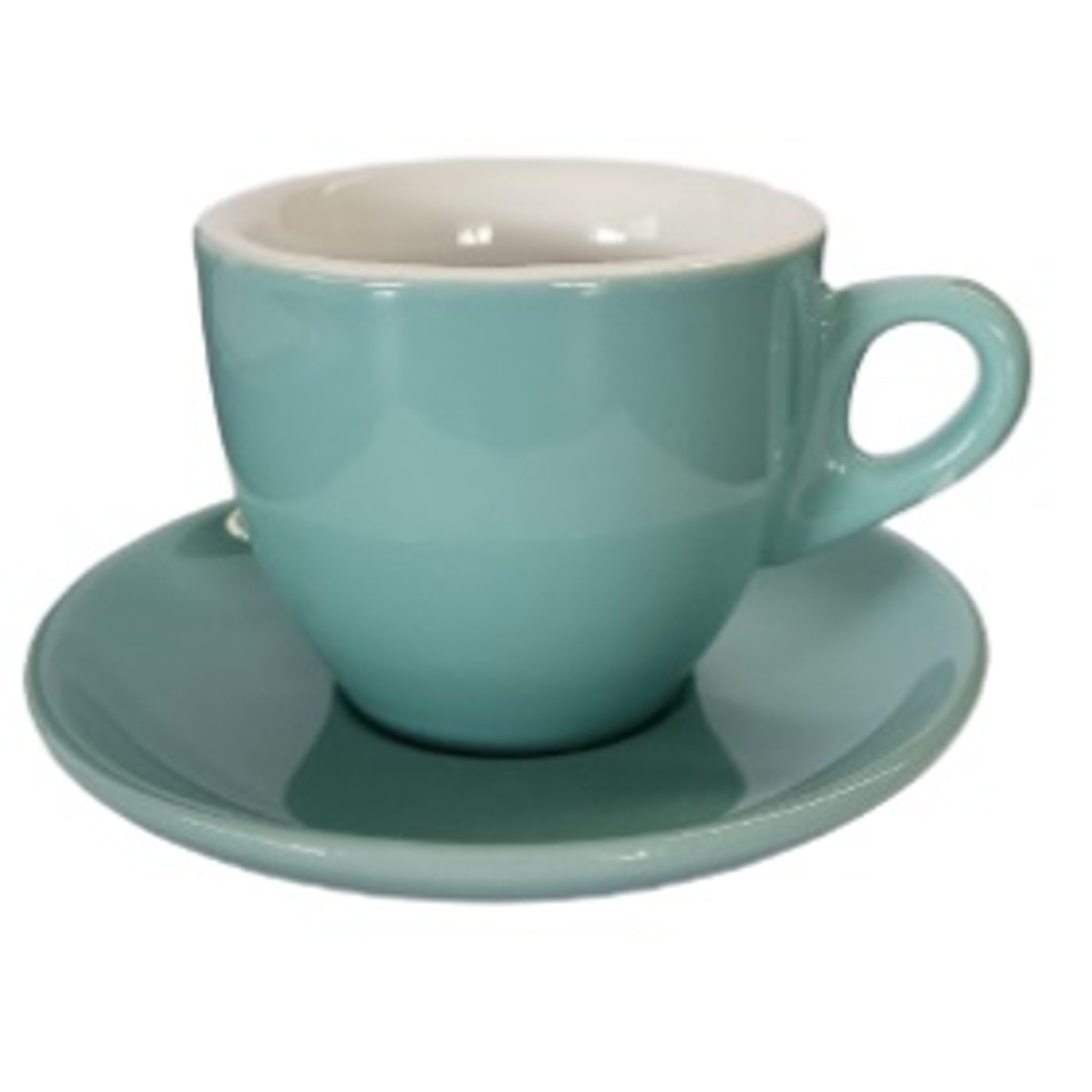 Incasa Pastel Blue Belly Cappuccino Cup and Saucer 200ml 6 Piece