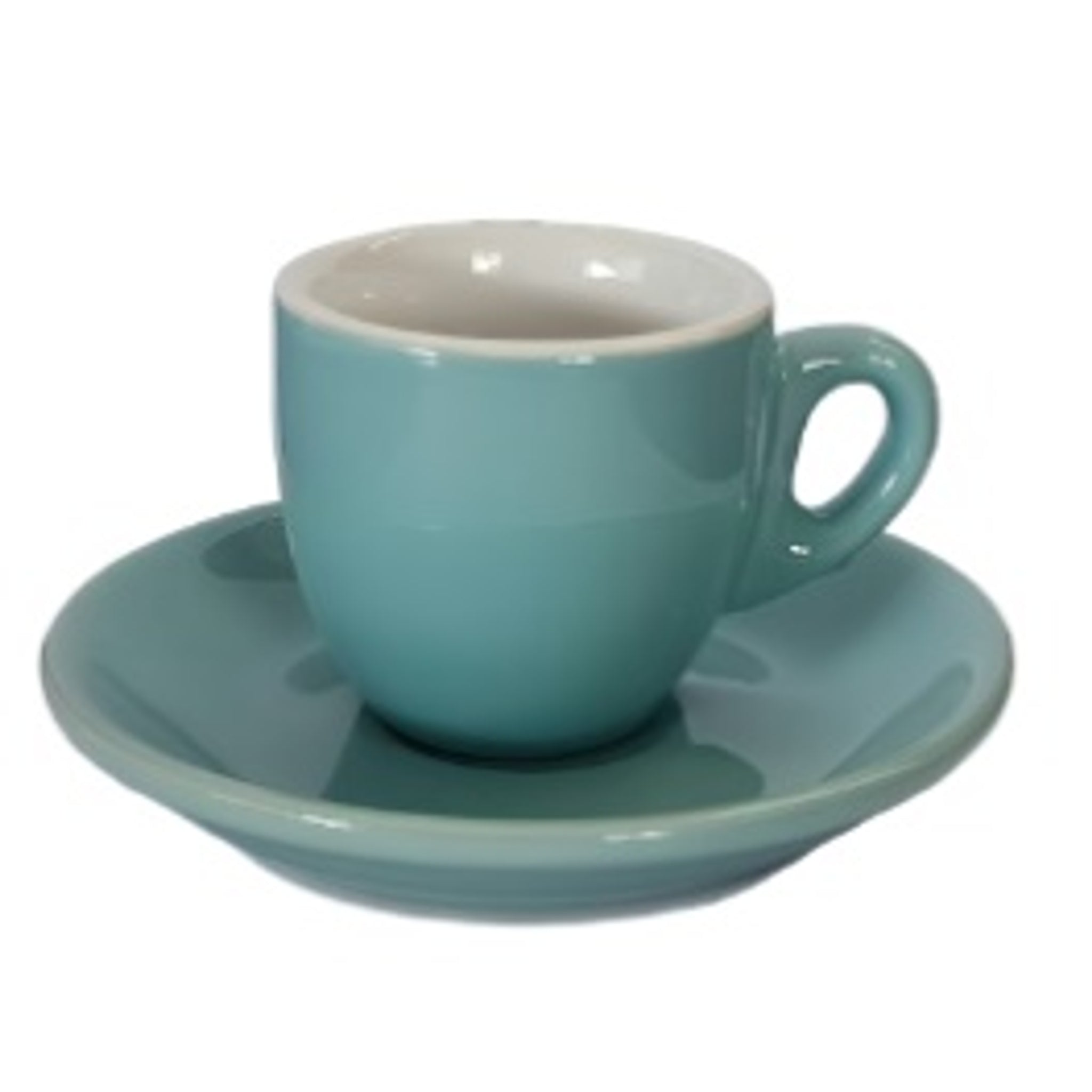 Incasa Pastel Blue Belly Espresso Cup and Saucer 90ml 6 Piece