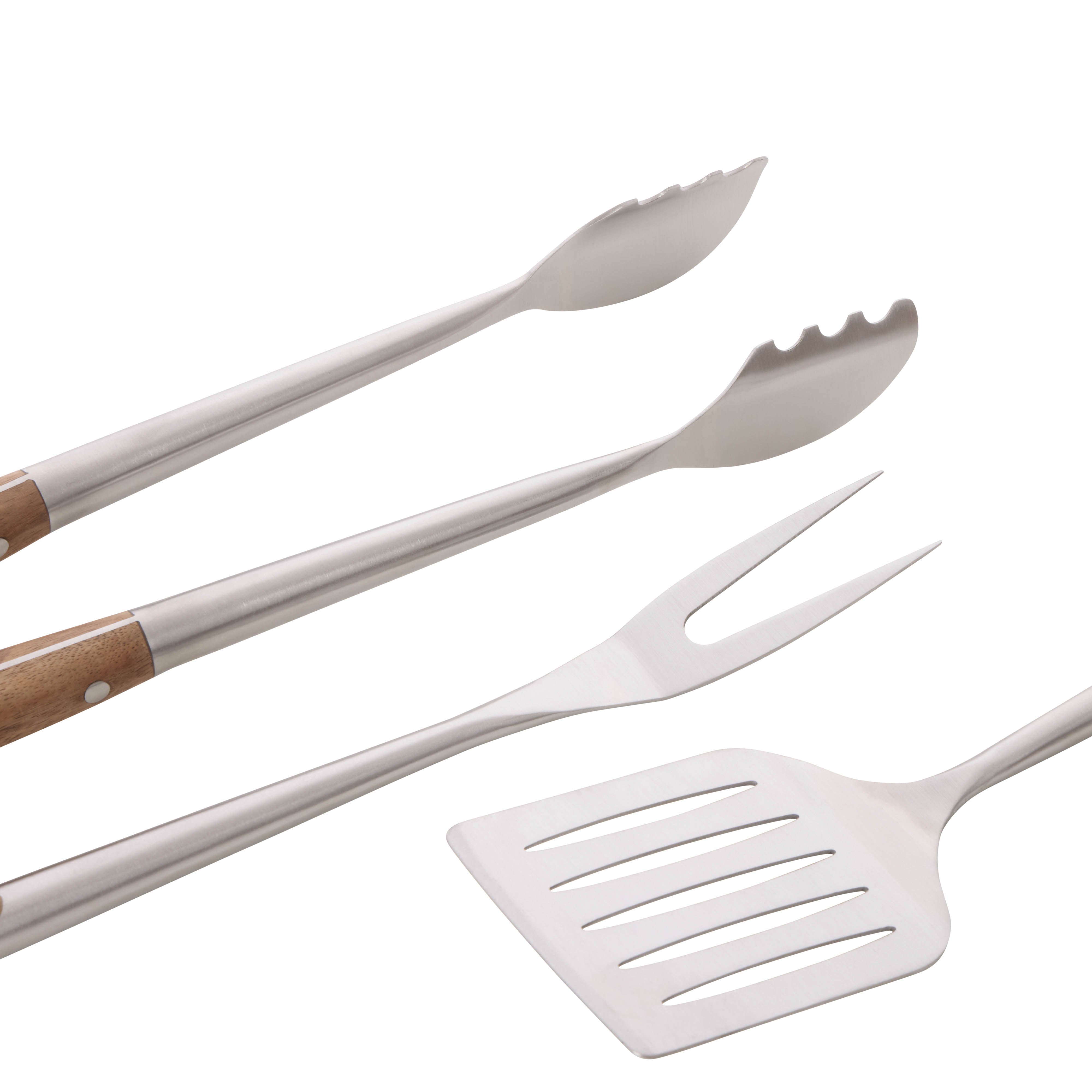 Davis & Waddell Ryder BBQ Tools 3 Piece Set Chrome & Acacia