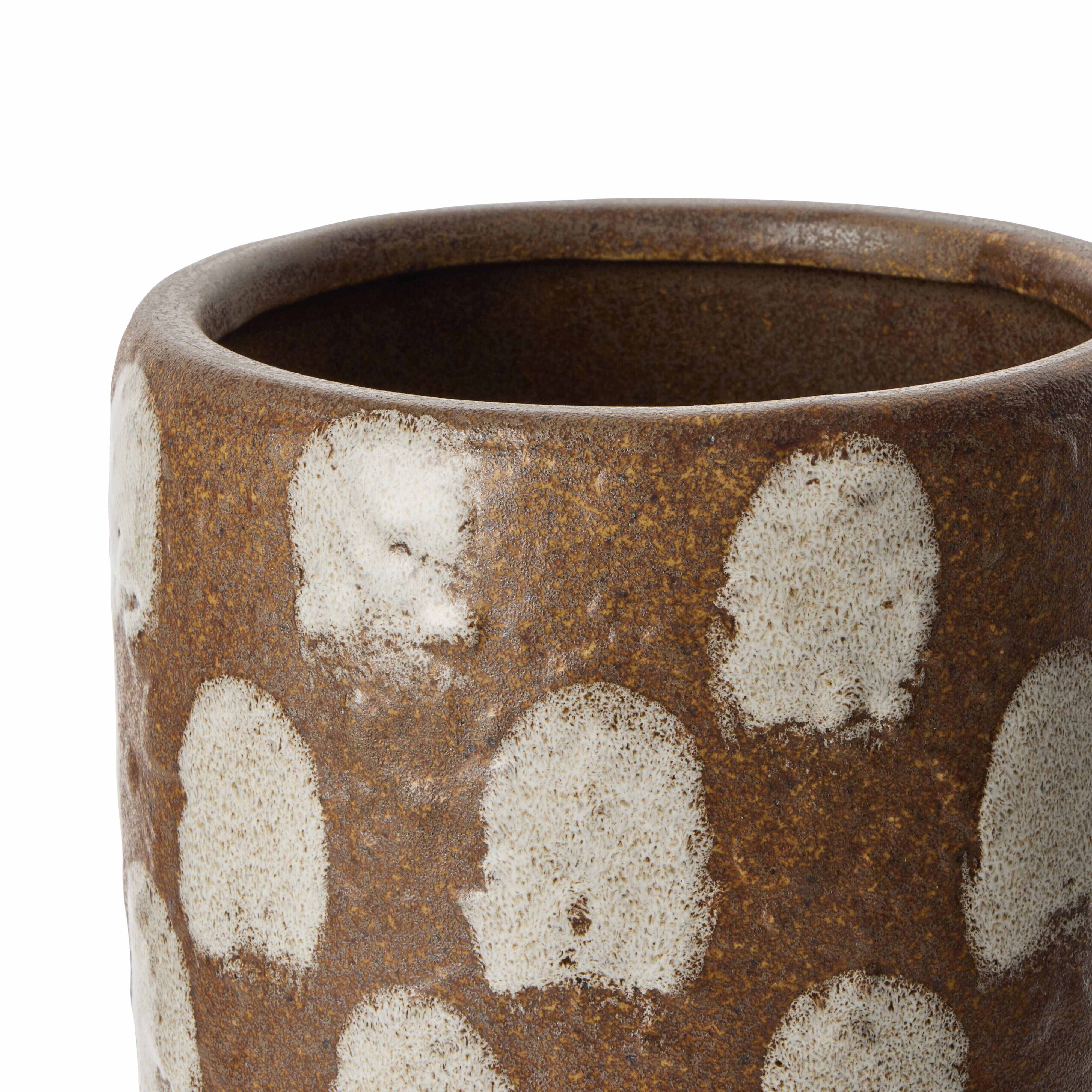 Amalfi Soren Dab Vase Brown & White