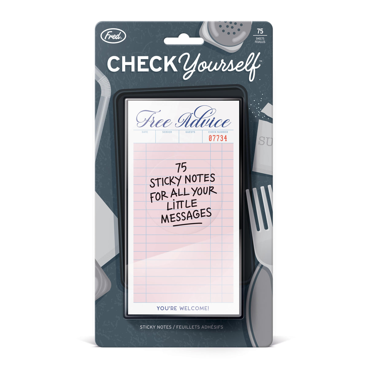Fred Check Yourself Sticky Notes Multi-Coloured