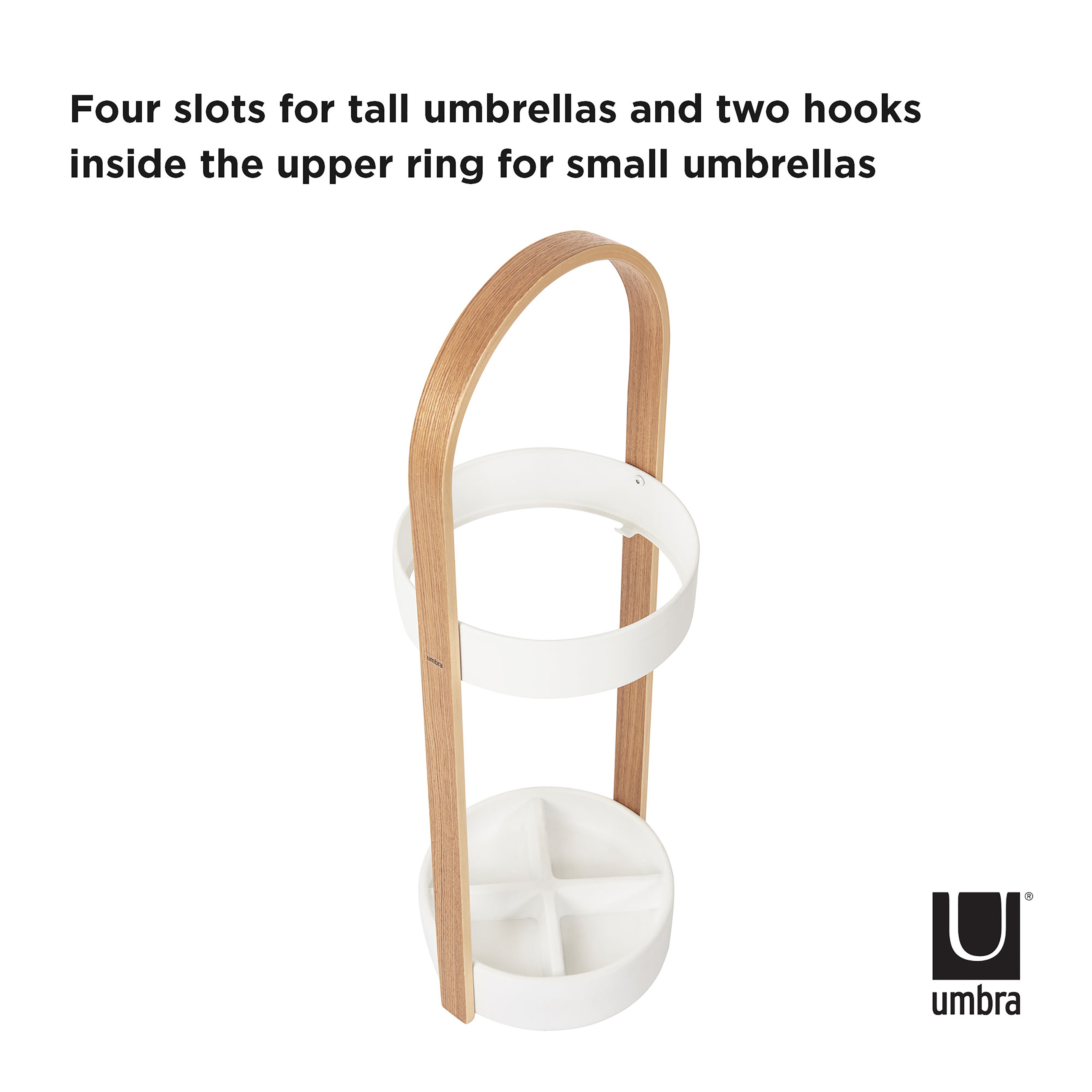 Umbra Bellwood Umbrella Stand White & Natural