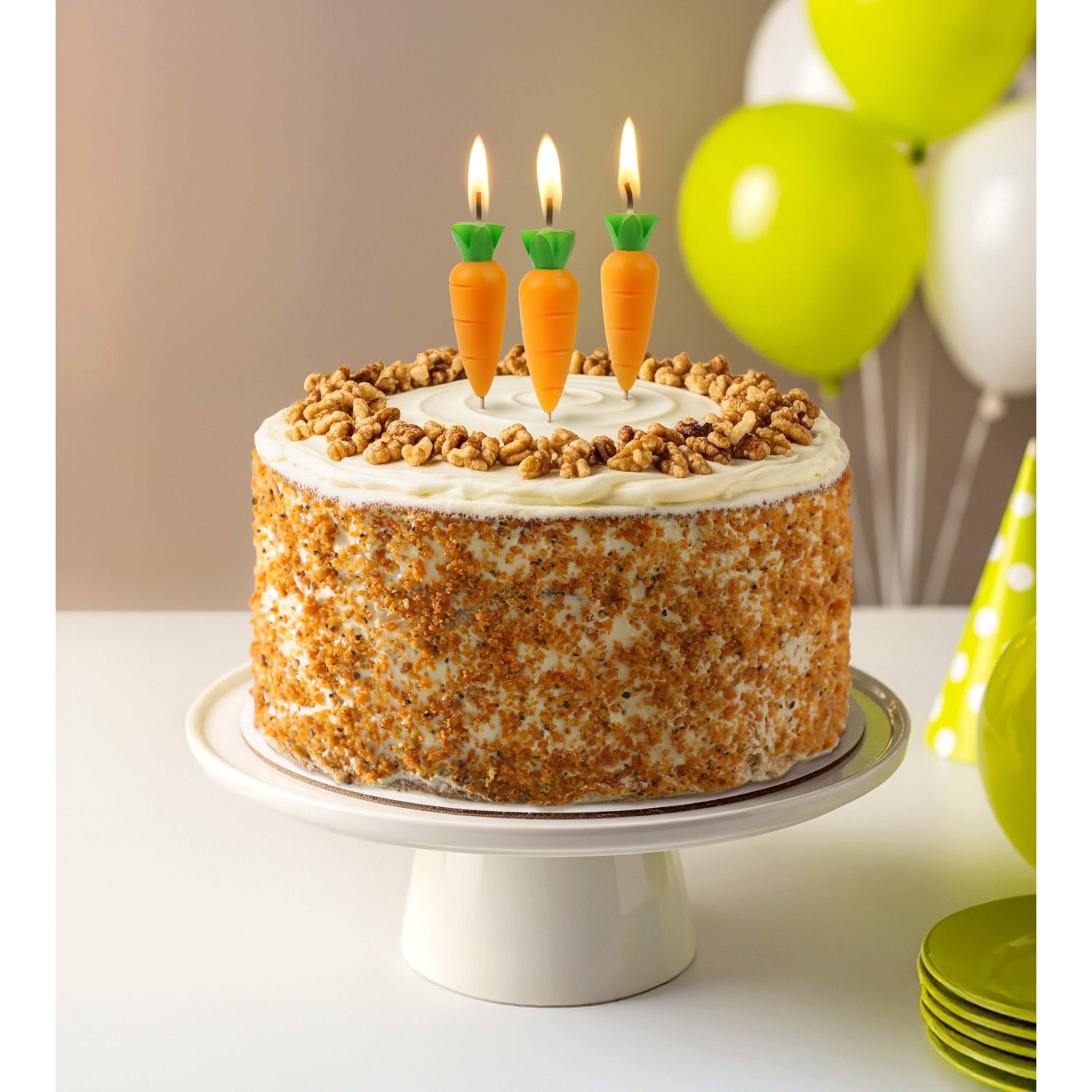 Fred Garden Party Birthday Candles-6 Piece Set Orange