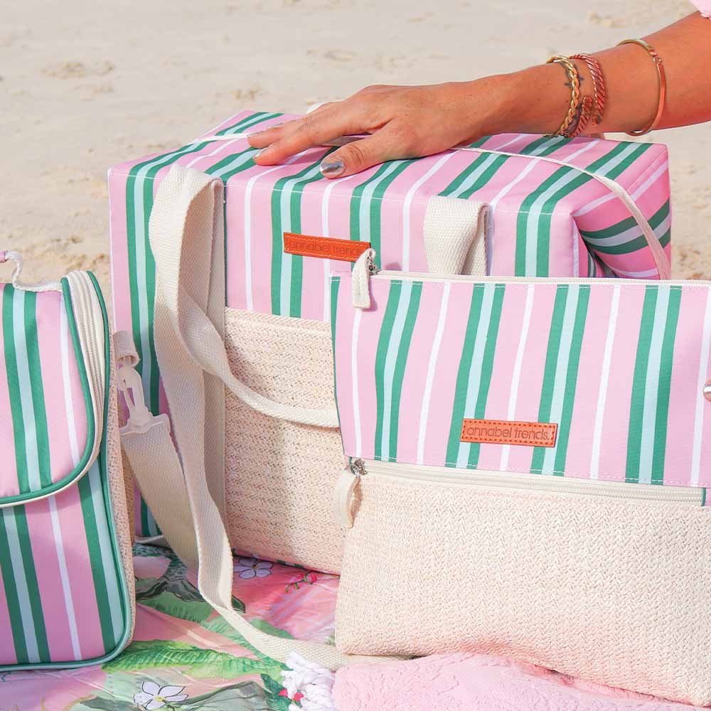 Annabel Trends Picnic Cooler Bag Box Rattan Detail Tiki Island