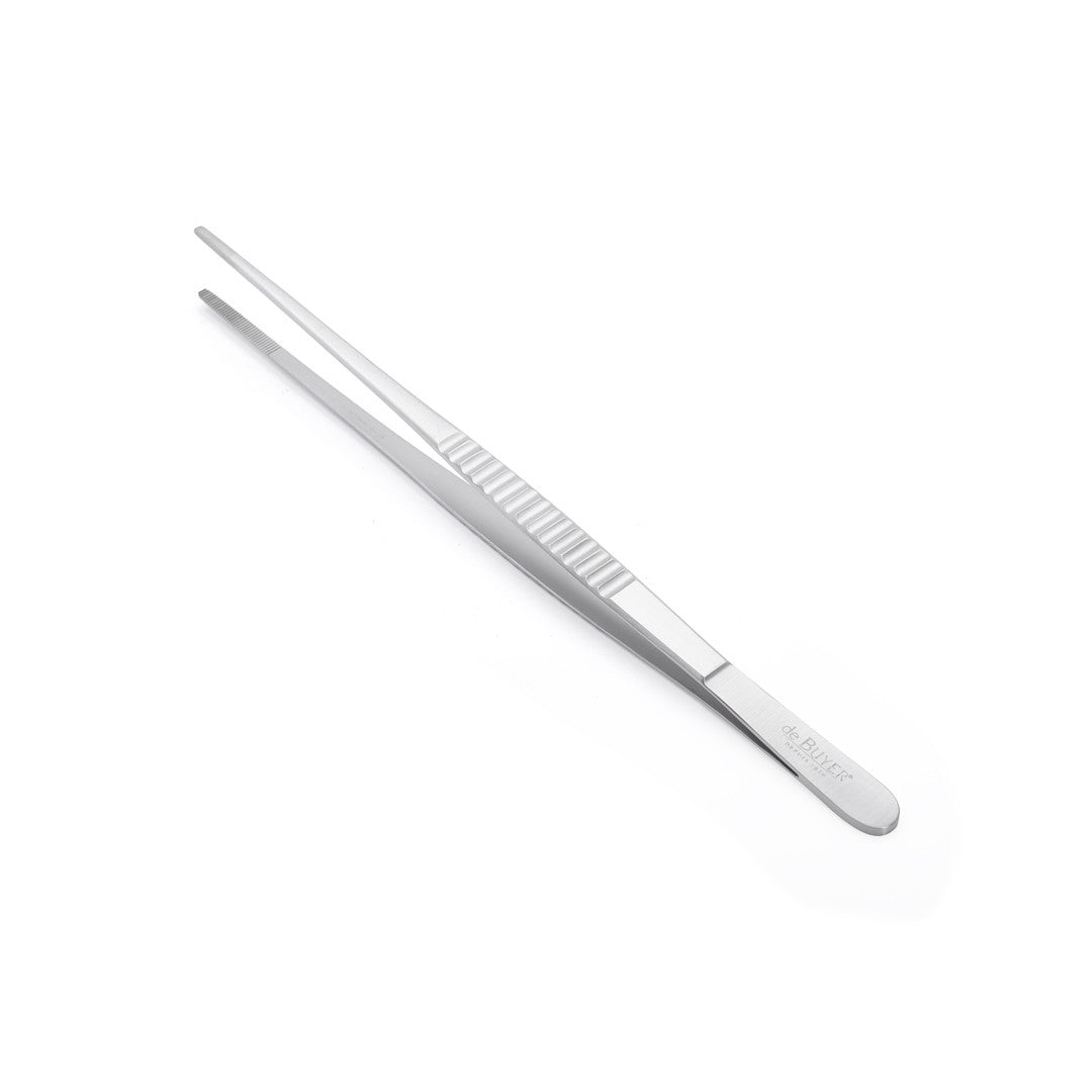 de Buyer Stainless Steel Straight Plating Tweezers 25.5cm