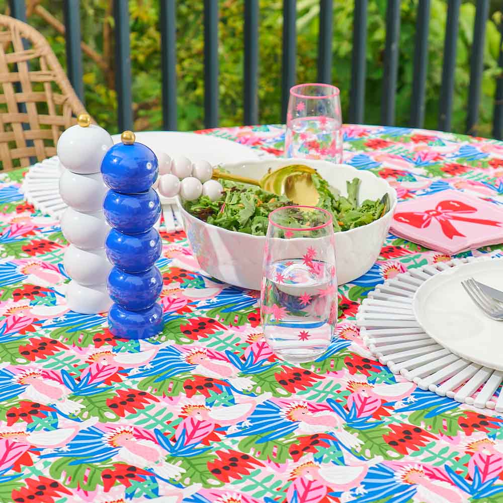 Annabel Trends Cotton Tablecloth Pink Cockatoo Large 140cm x 300cm