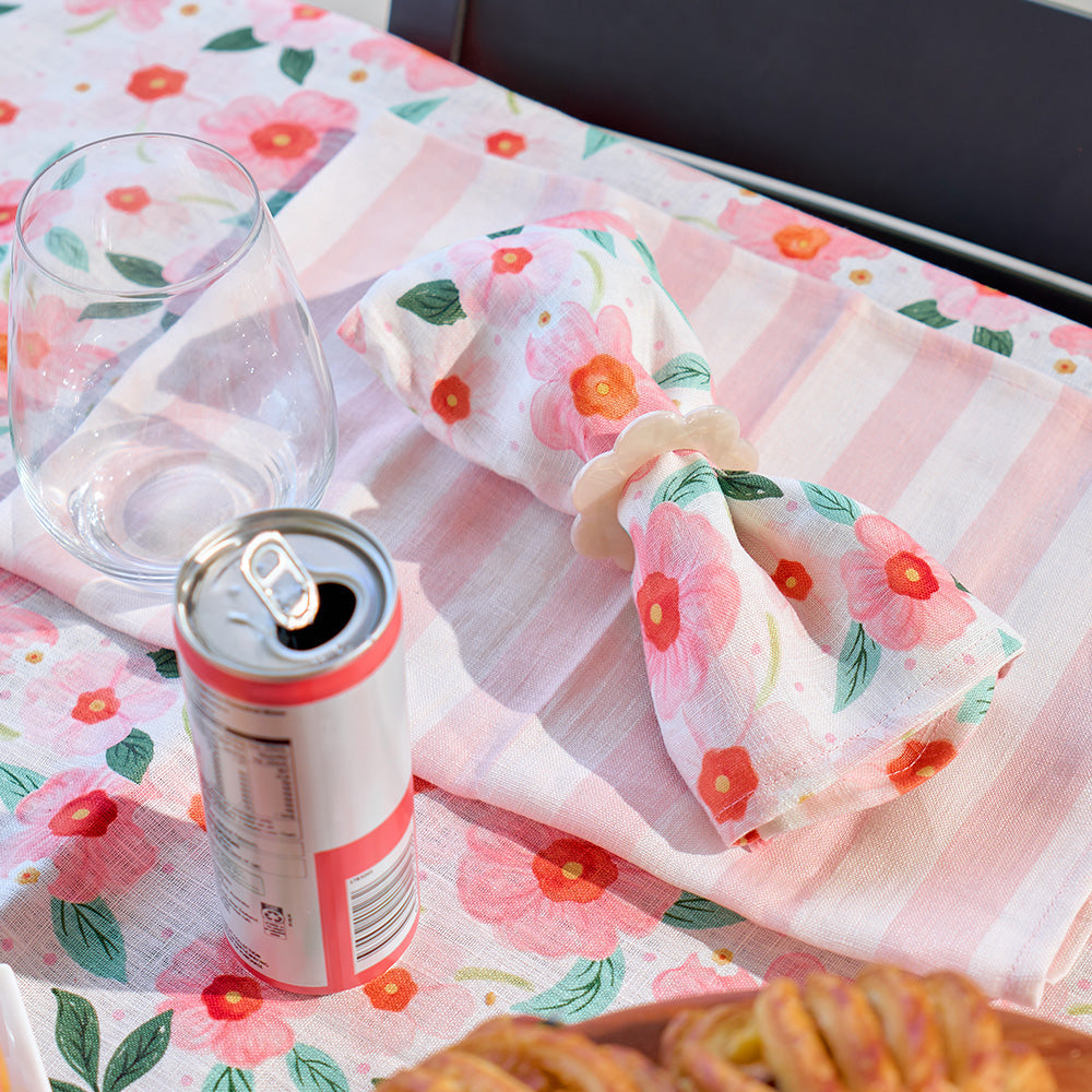 Annabel Trends Linen Napkin Set Meadow Blush
