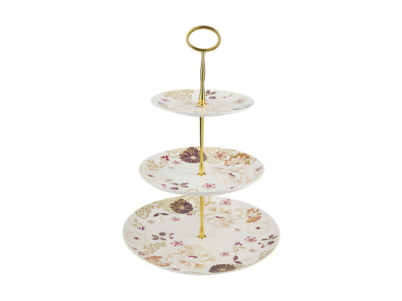 Maxwell & Williams Kimono 3 Tiered Cake Stand White 16 20 27.5 x 37cm