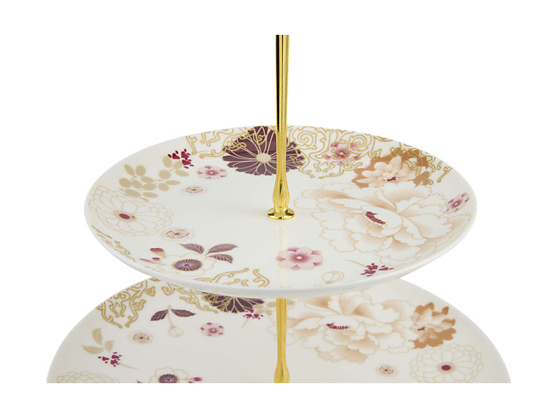 Maxwell & Williams Kimono 3 Tiered Cake Stand White 16 20 27.5 x 37cm