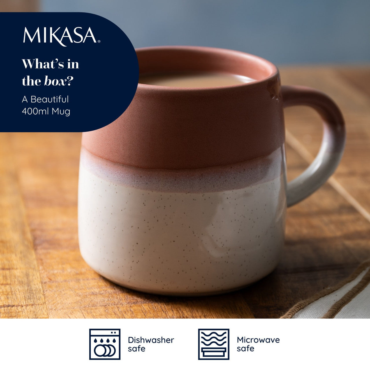 Mikasa Stoneware Mug 390ml (Pink Glaze)