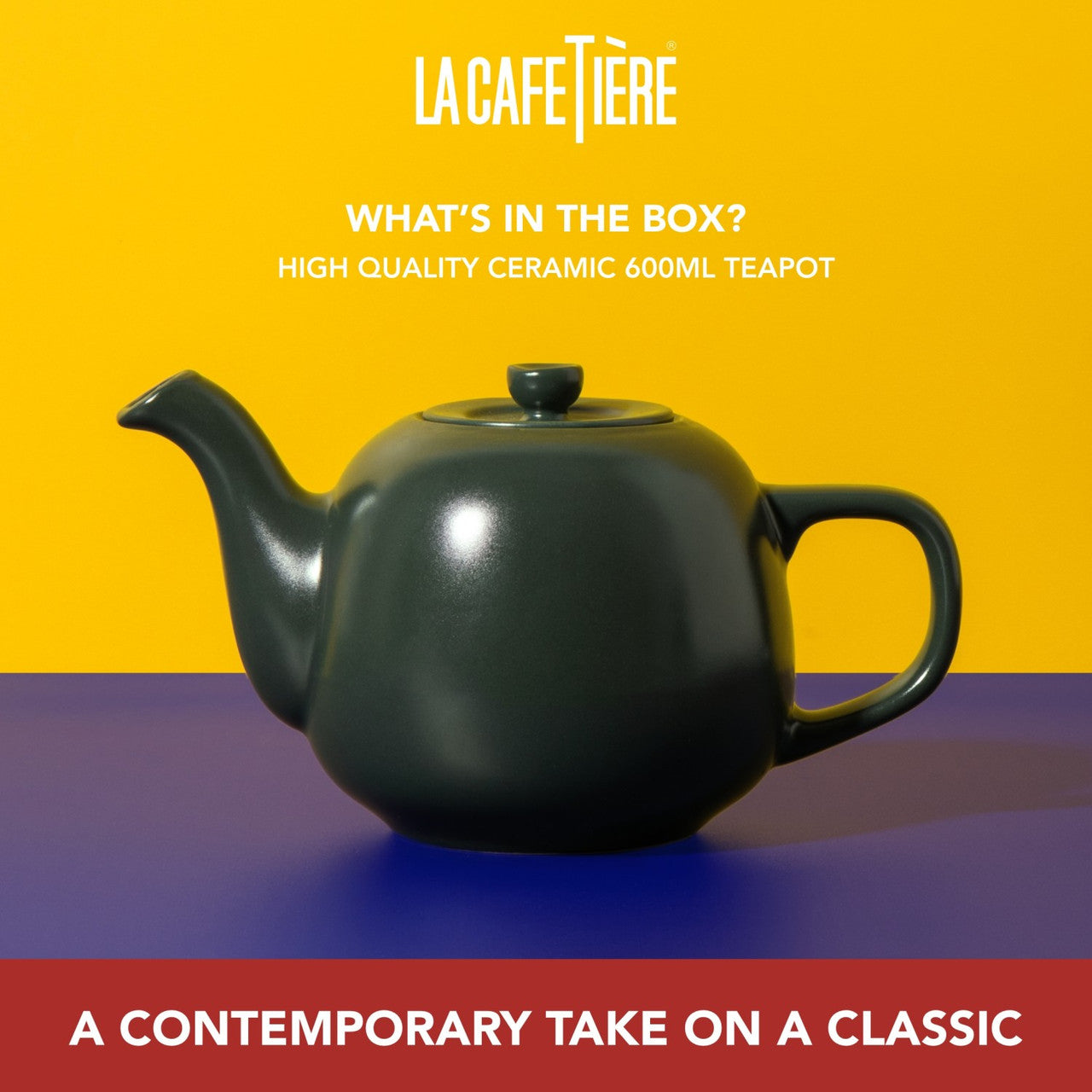 La Cafetière Ceramic Teapot 600ml (Green)