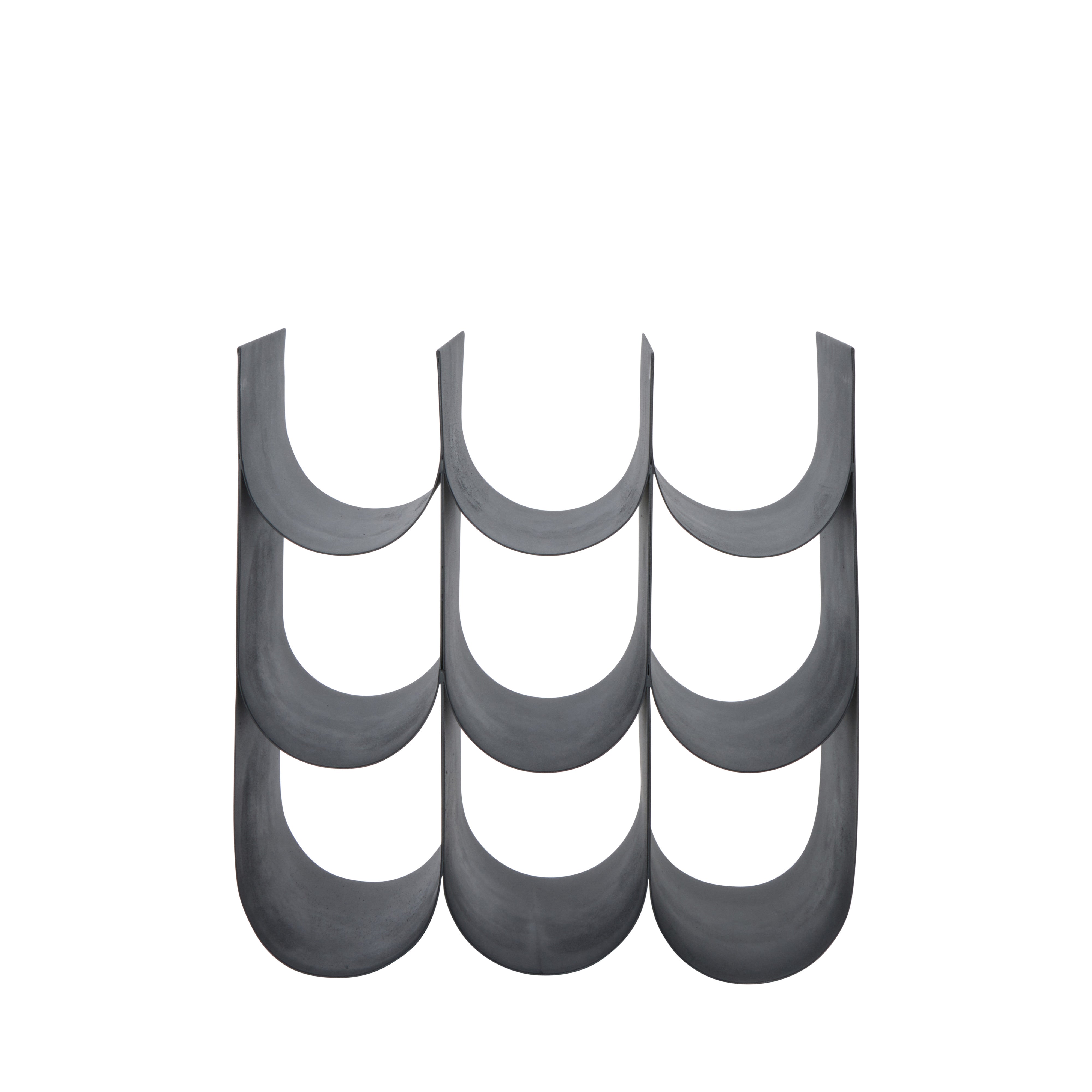 Davis & Waddell Scalloped 9 Bottle Wine Rack Black