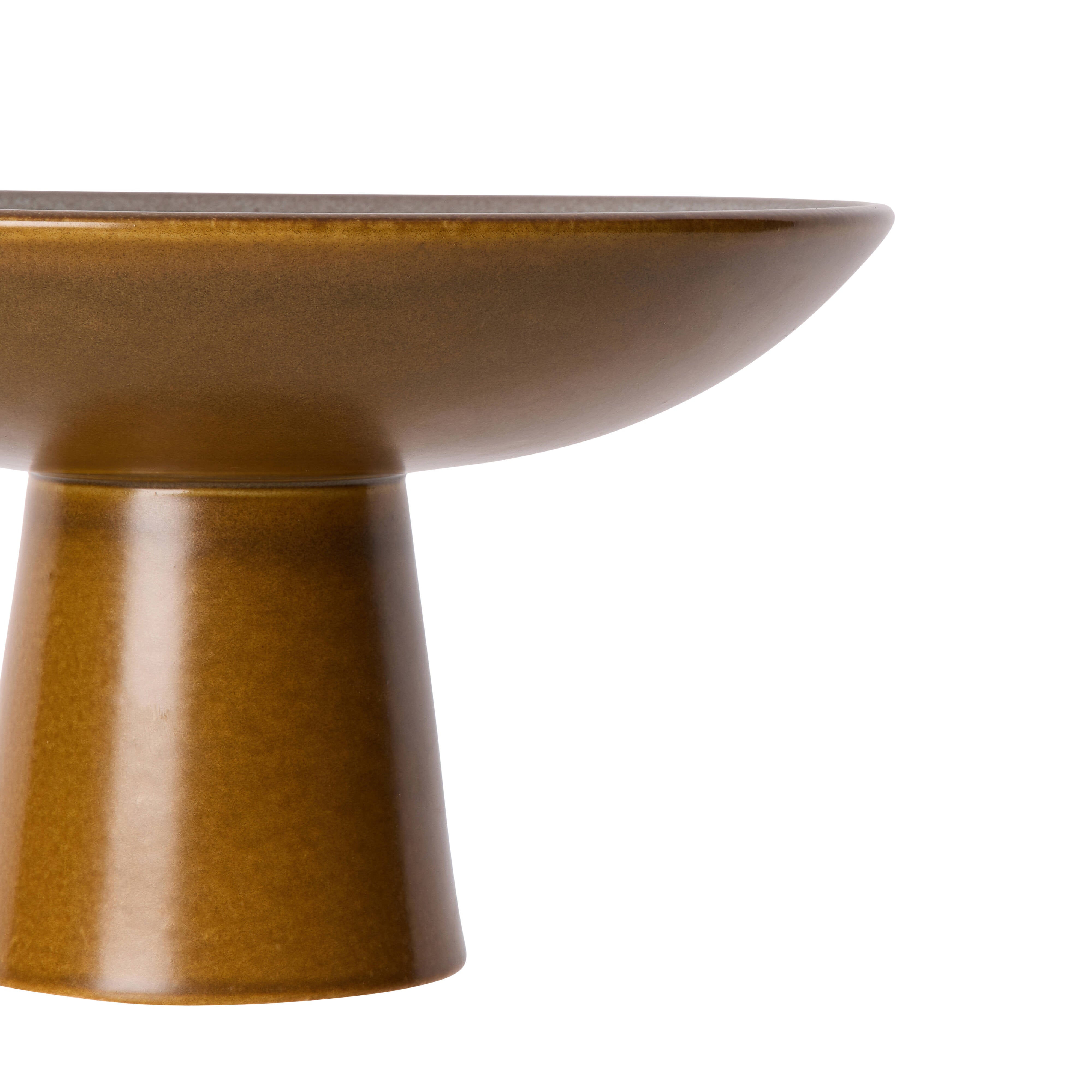 Davis & Waddell Rafe Footed Serving Bowl 21x21x12cm Grey & Brown