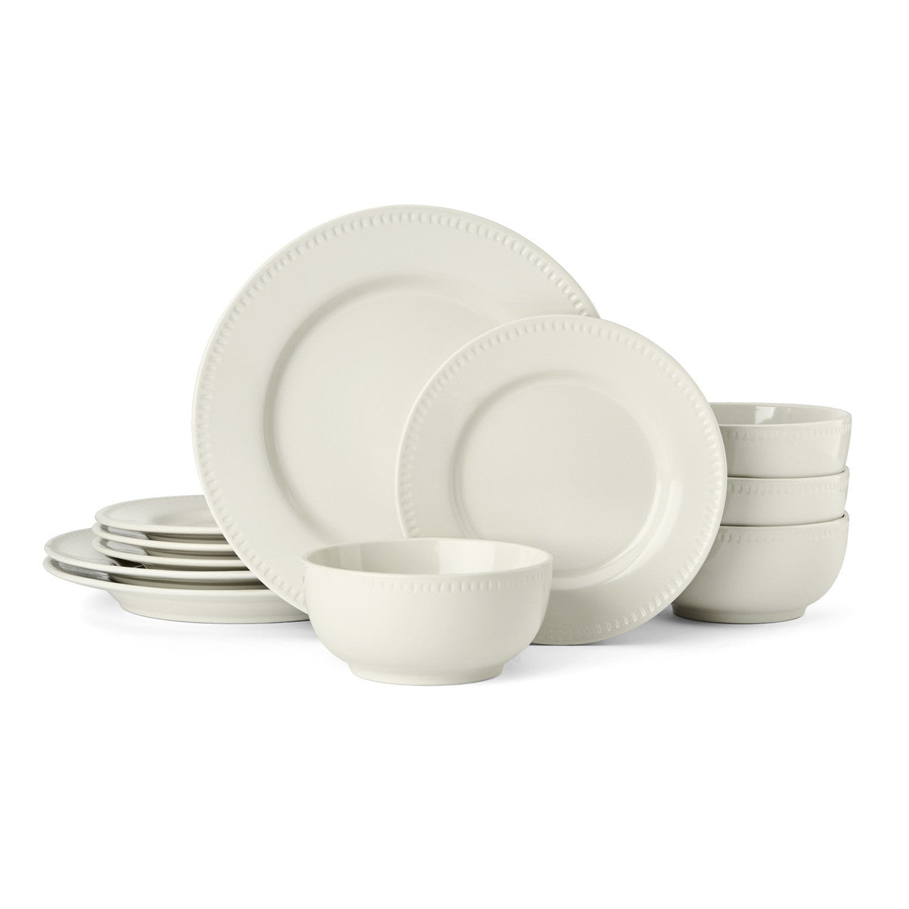 Mikasa Cranborne Stoneware Dinner Set 12 Piece (Cream)
