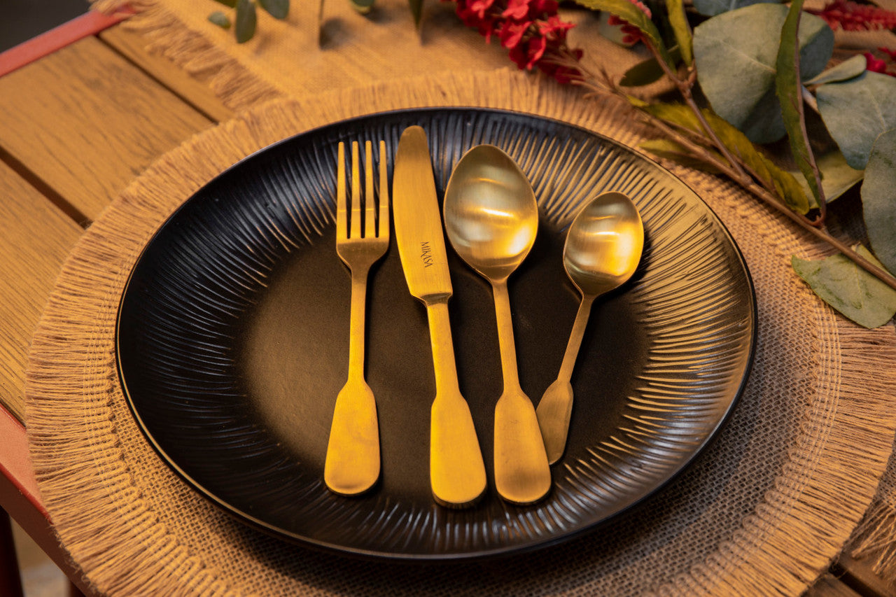 Mikasa Hessian Round Placemat Set 4 Piece 38cm (Natural)