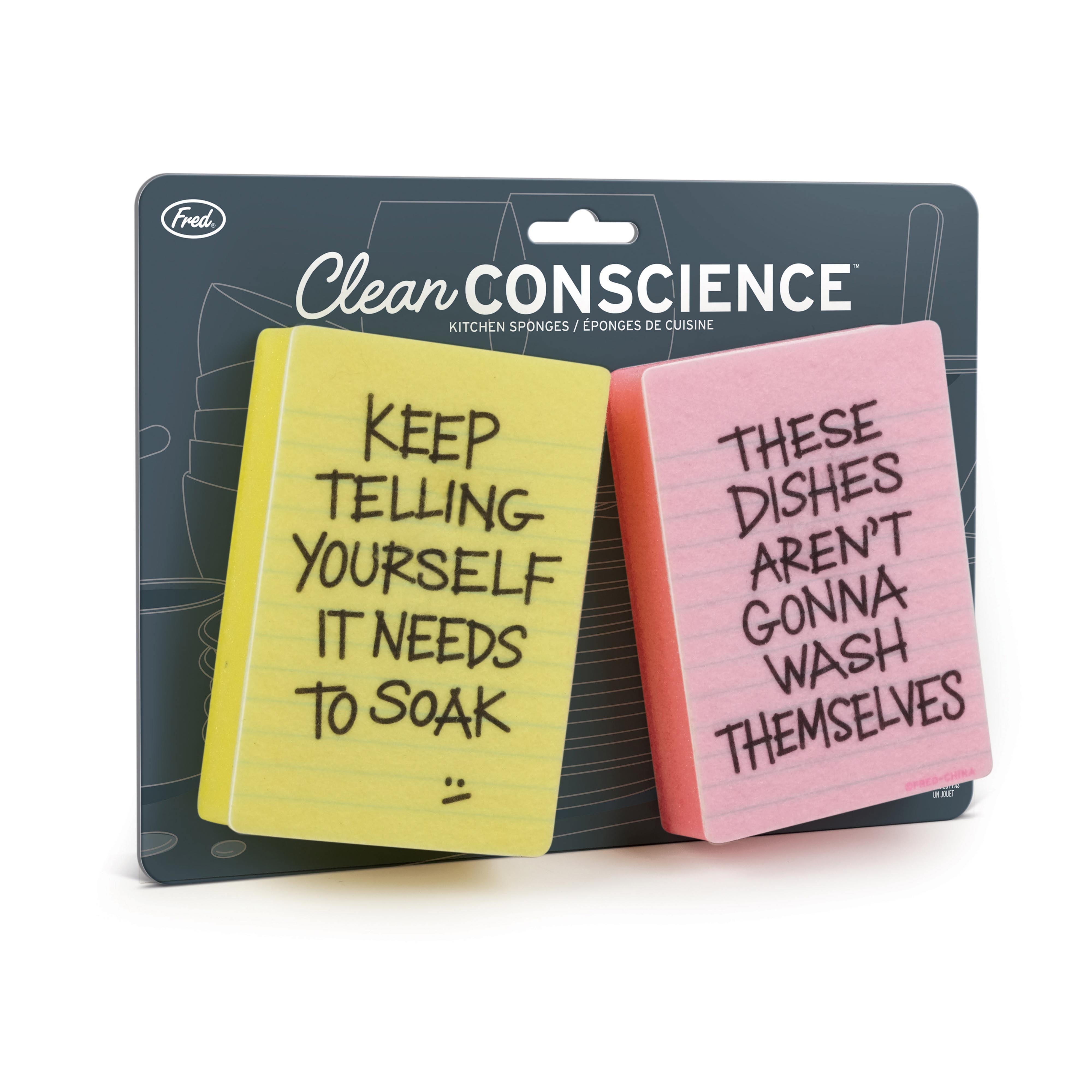 Fred Clean Conscience Sponges 2 Piece Set Multi-Coloured