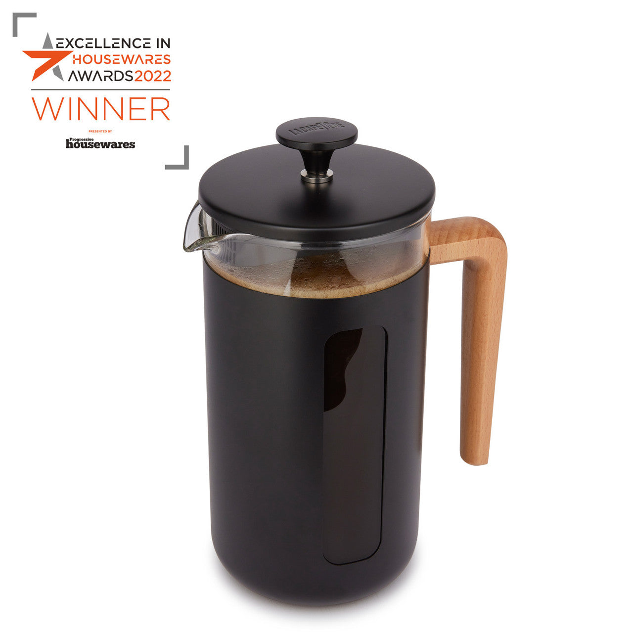 La Cafetière Pisa Stainless Steel Cafetière 8 Cup / 1L (Black)